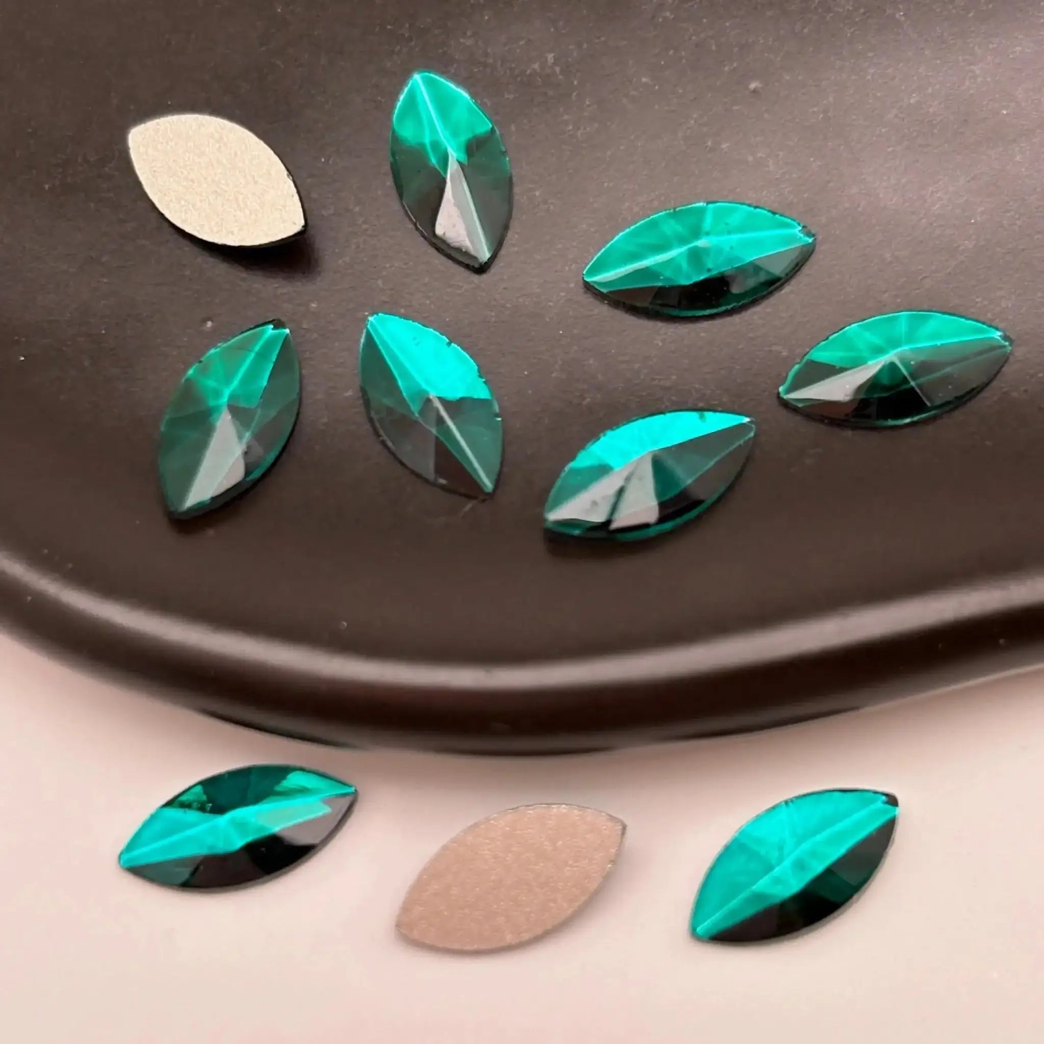 FS4576- 5*10mm Horse Eyes Flat Bottom Crystal Glass Nail Charms -Zoe DIY Wholesale