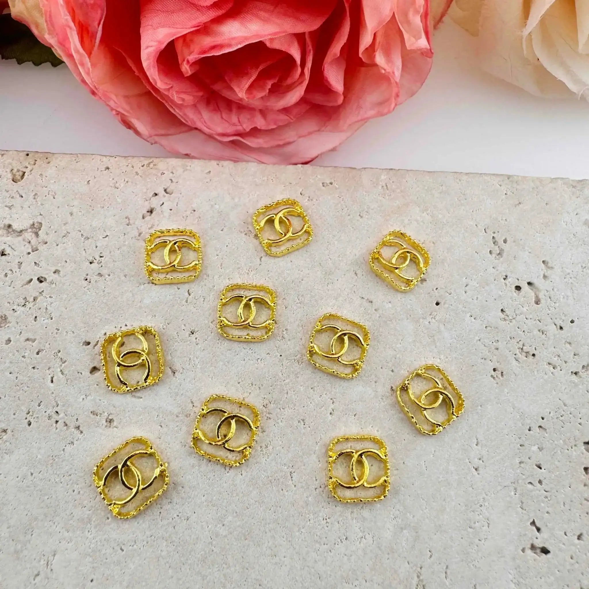 FS4591-About 9mm C Square Metal Nail Charms -Zoe DIY Wholesale