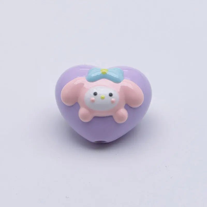 FS4646-Melody Heart Love Beads For Keychain Beadable Pens Making -Zoe DIY Wholesale