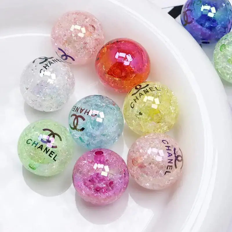FS4729-20mm Cracked Acrylic Beads As Picture Shows -Zoe DIY Wholesale