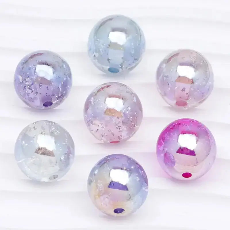 FS4801-16mm Uv Silver Foil Beads -Zoe DIY Wholesale