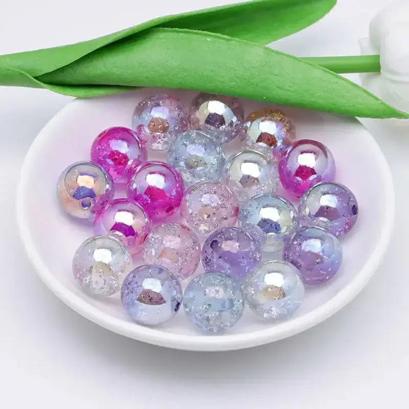 FS4801-16mm Uv Silver Foil Beads -Zoe DIY Wholesale