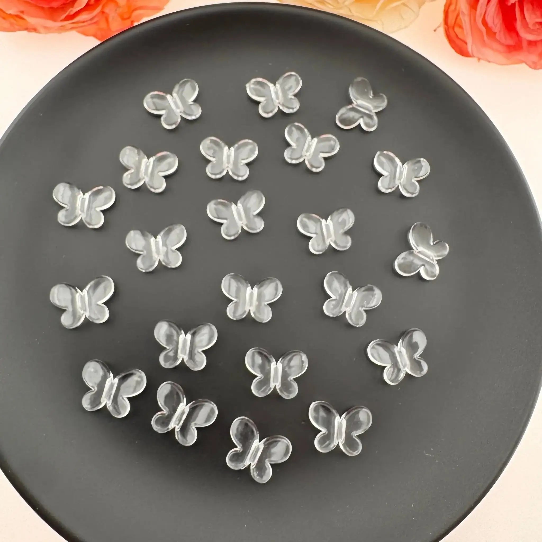 FS5239-13*17mm Clear Small Butterfly Based Beads -Zoe DIY Wholesale