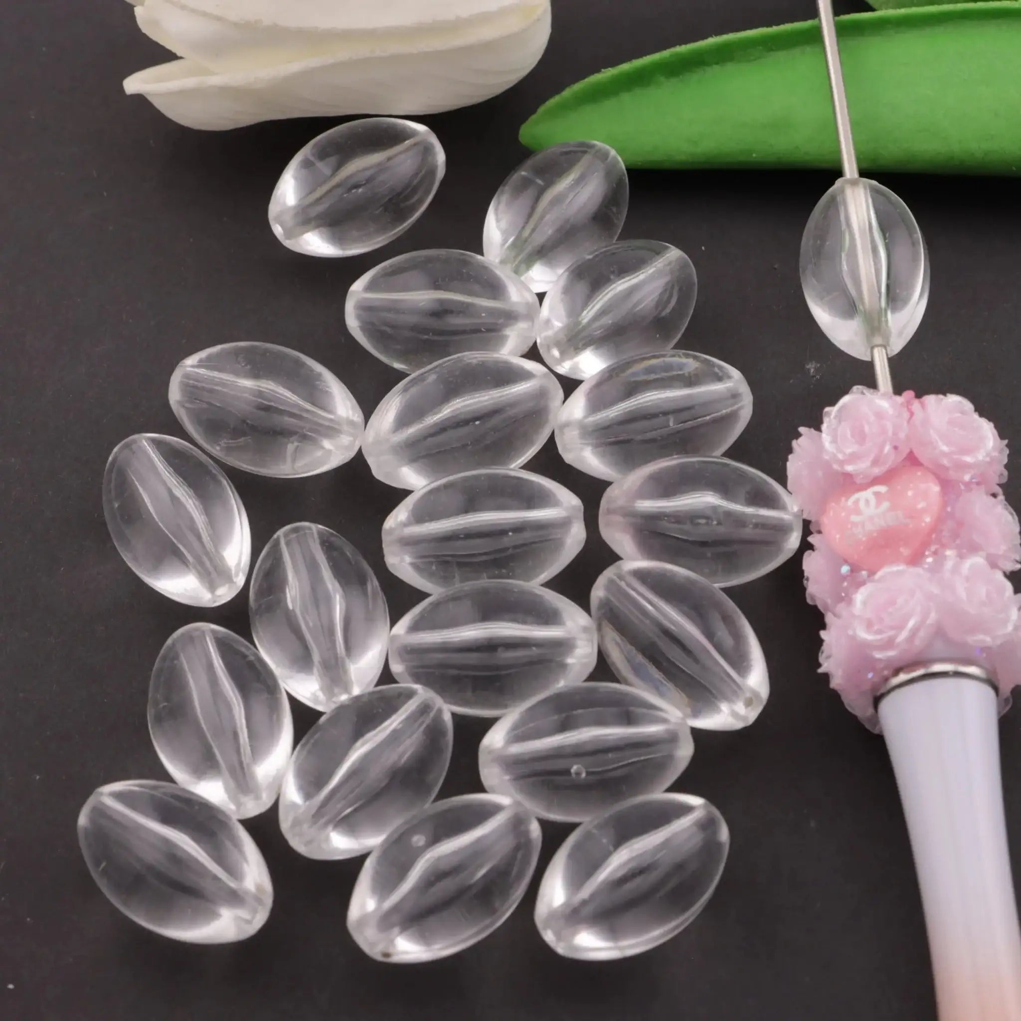 FS5319-13*20mm Oval Transparent Base Beads -Zoe DIY Wholesale
