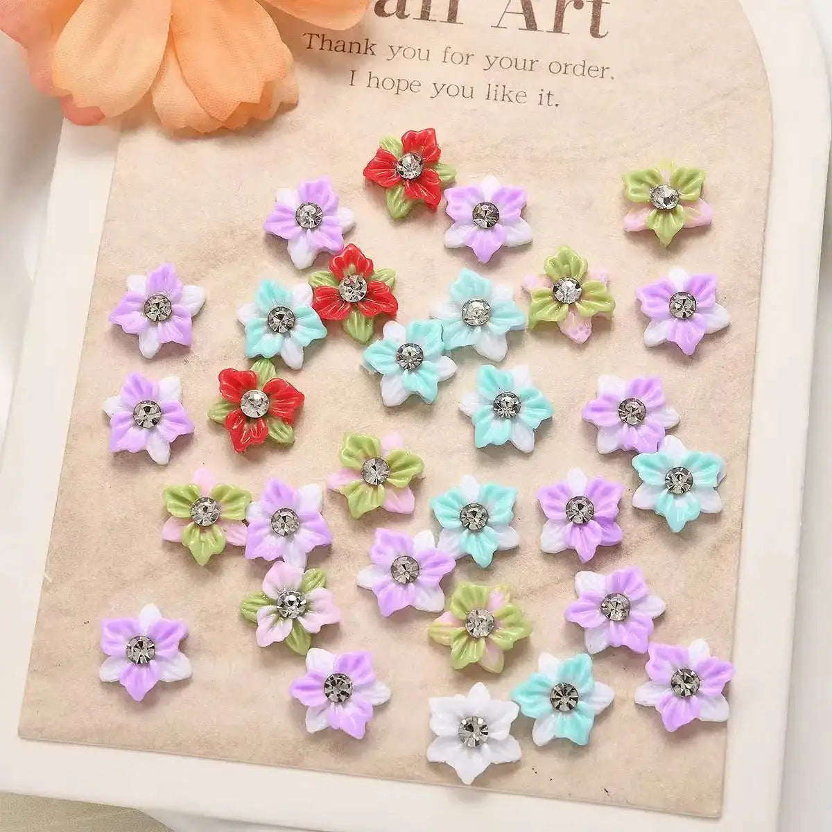 FS5525-9Mm Two-Layer Three-Petal Diamond Drill Flower Nail Stickers For DIY project -Zoe DIY Wholesale