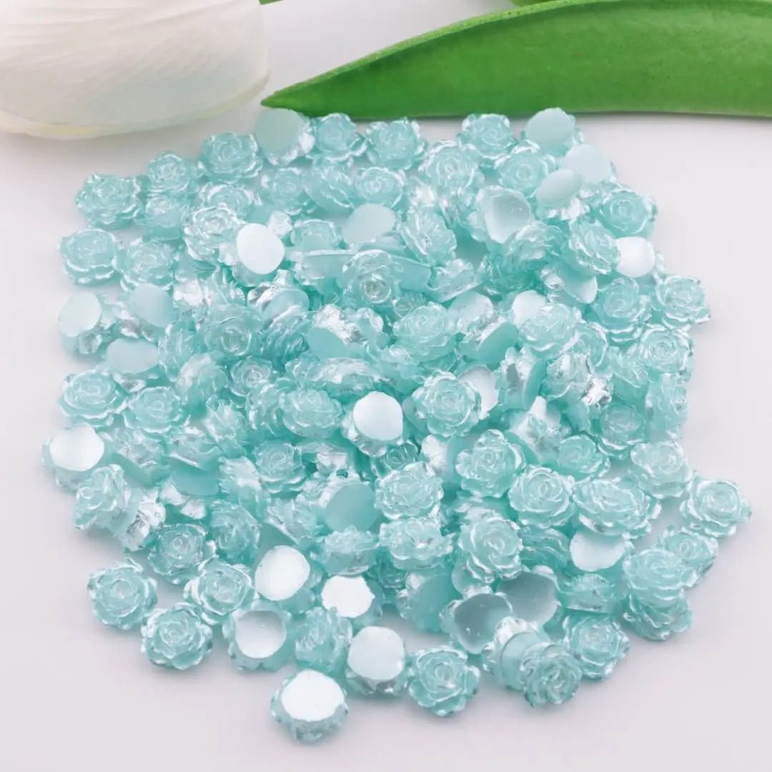 FS5574-About 10mm Hard Pearl Looking Flower Resin Charms -Zoe DIY Wholesale