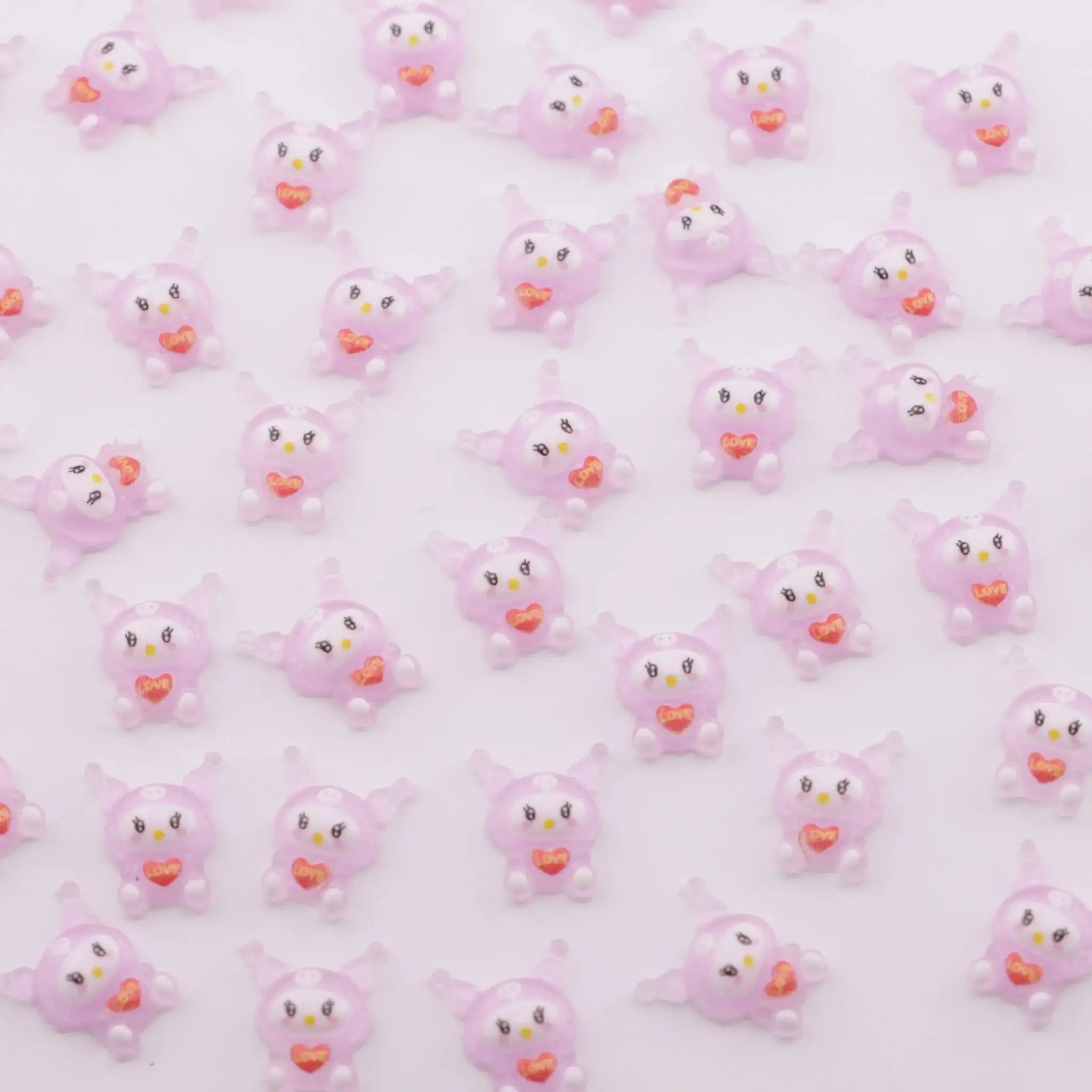 FS5587-12mm Heart Kuku Charms Kuromi Stickers -Zoe DIY Wholesale