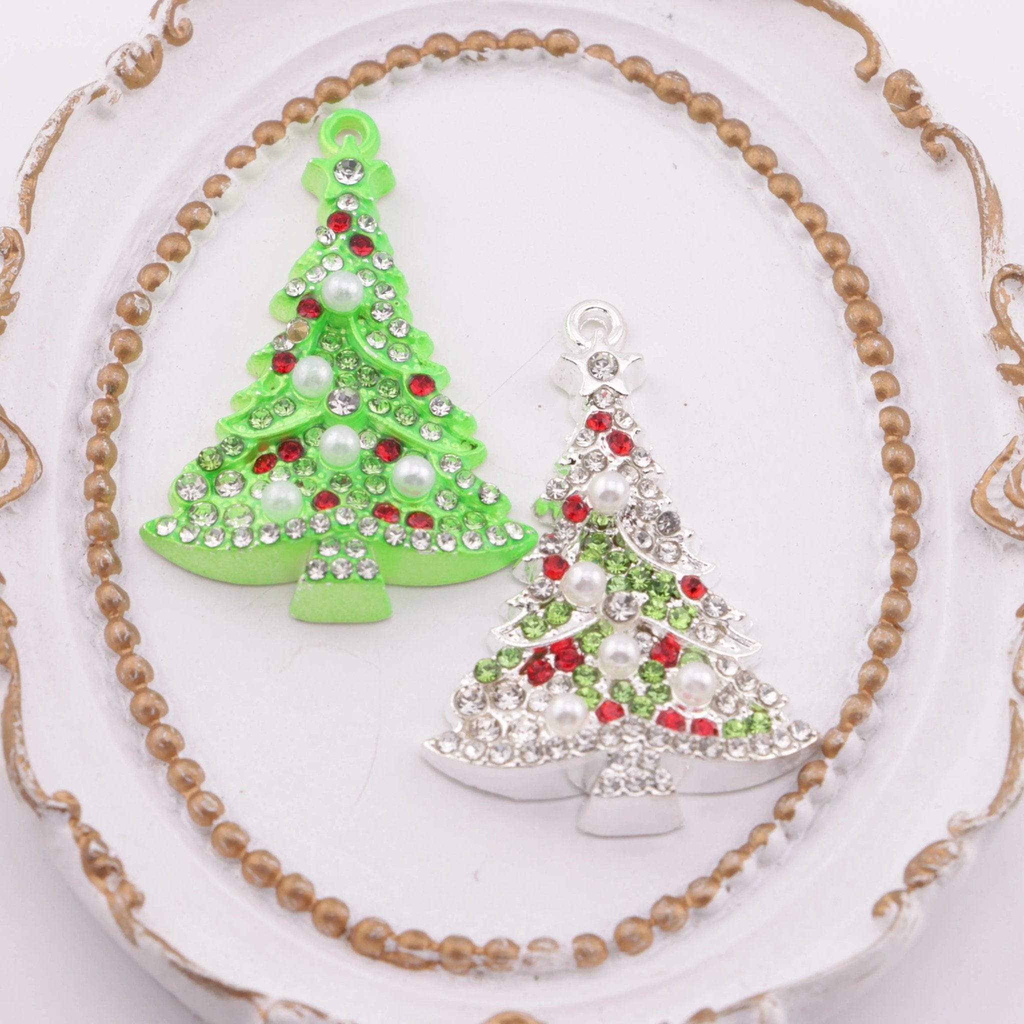 FS5692-28*41Mm Full-diamond Christmas Tree Charms With Hole -Zoe DIY Wholesale