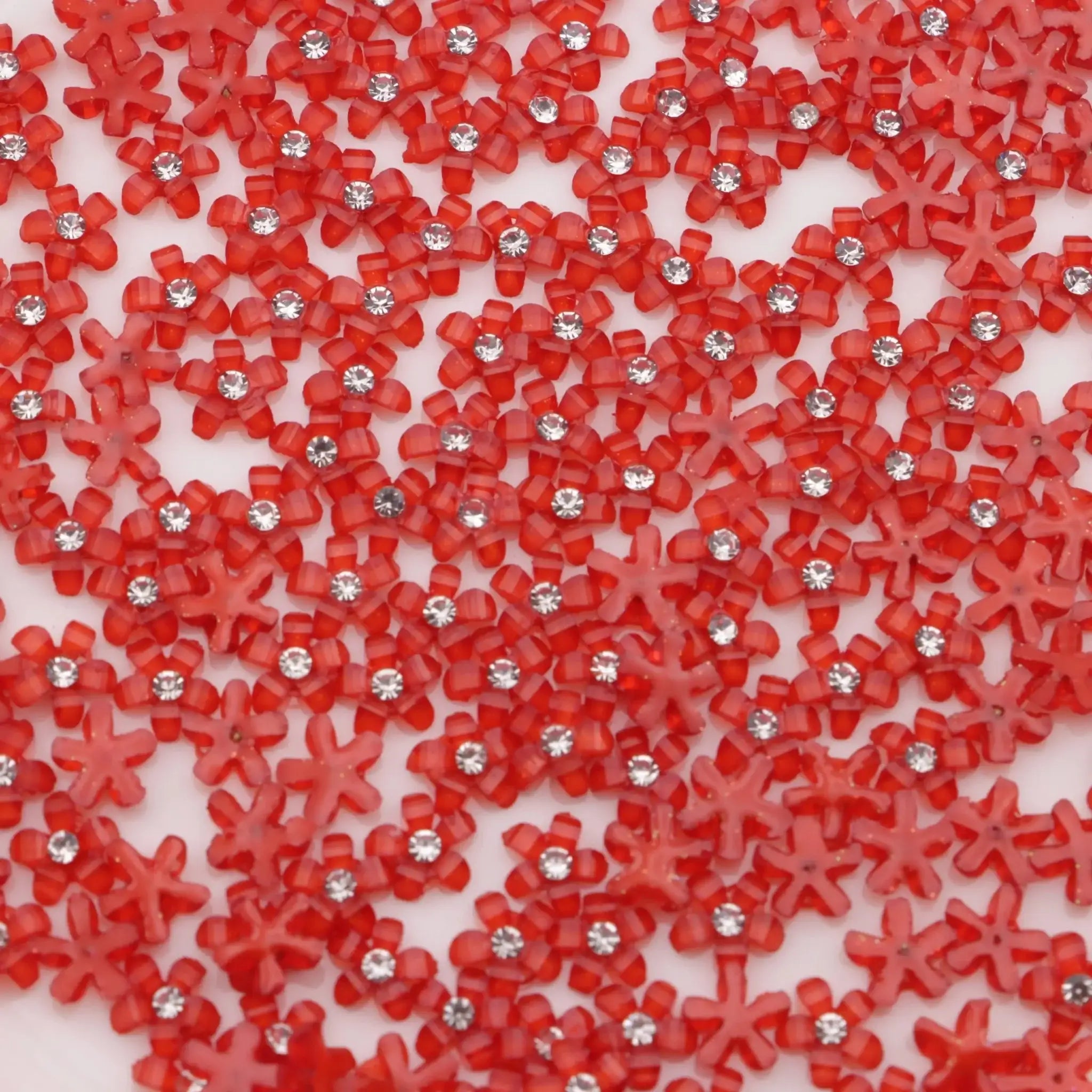 FS5707-6.5mm 5-Petal Flower Charms With Diamonds -Zoe DIY Wholesale