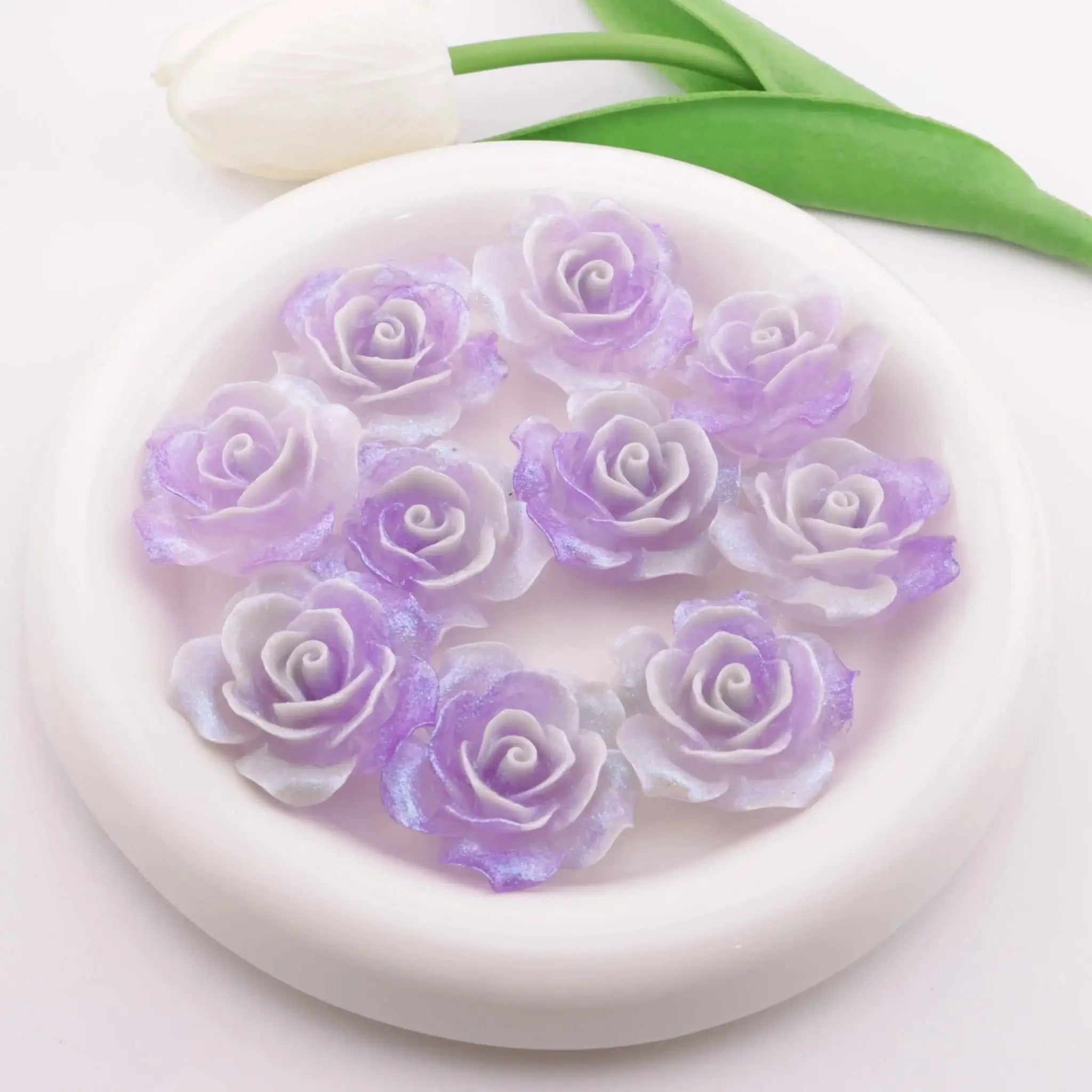 FS5795-36mm Luminous Double-Color Flower Patches -Zoe DIY Wholesale