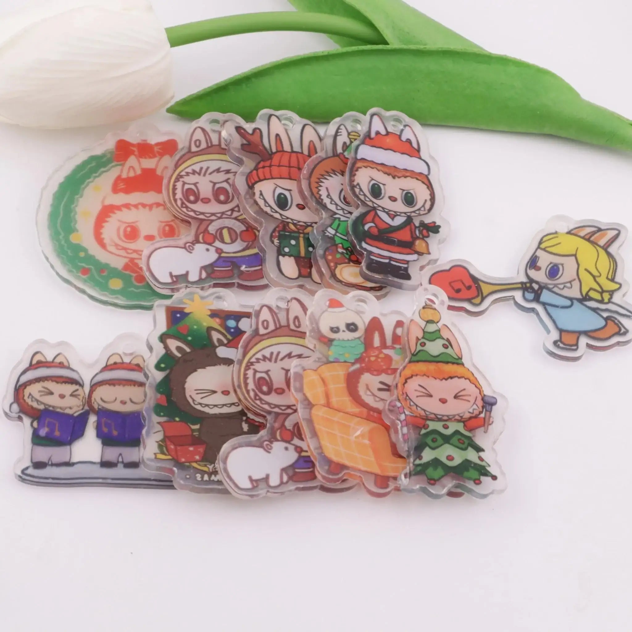 FS5822-Approximately 4-5 Cm Labubu Christmas Acrylic Patch -Zoe DIY Wholesale