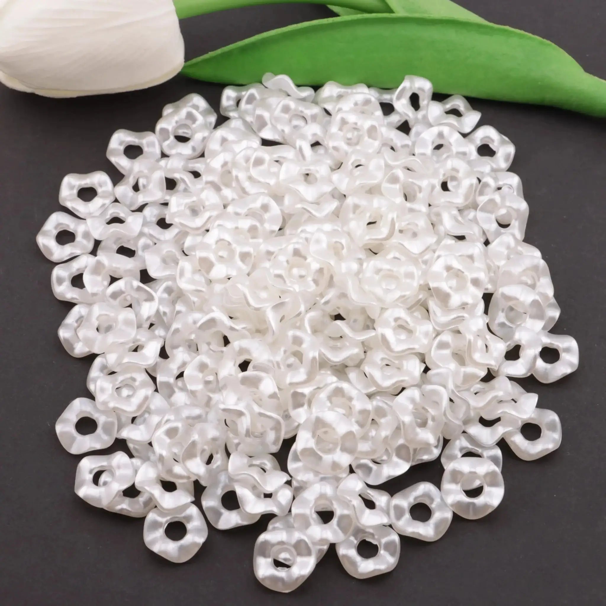 FS5850-13mm Pearl Looking Wave Spacer Spacer -Zoe DIY Wholesale