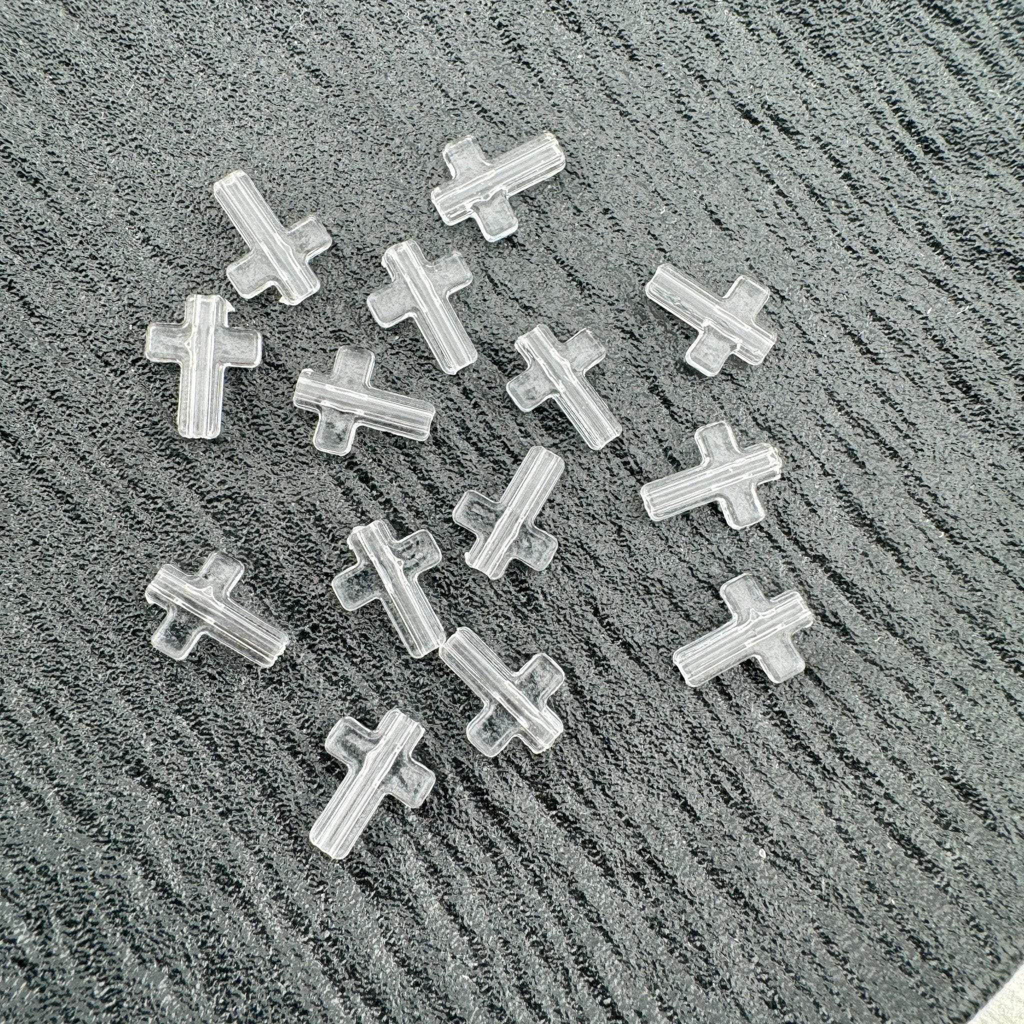 FS5858-16×12mm Clear Cross Acrylic Base Beads -Zoe DIY Wholesale