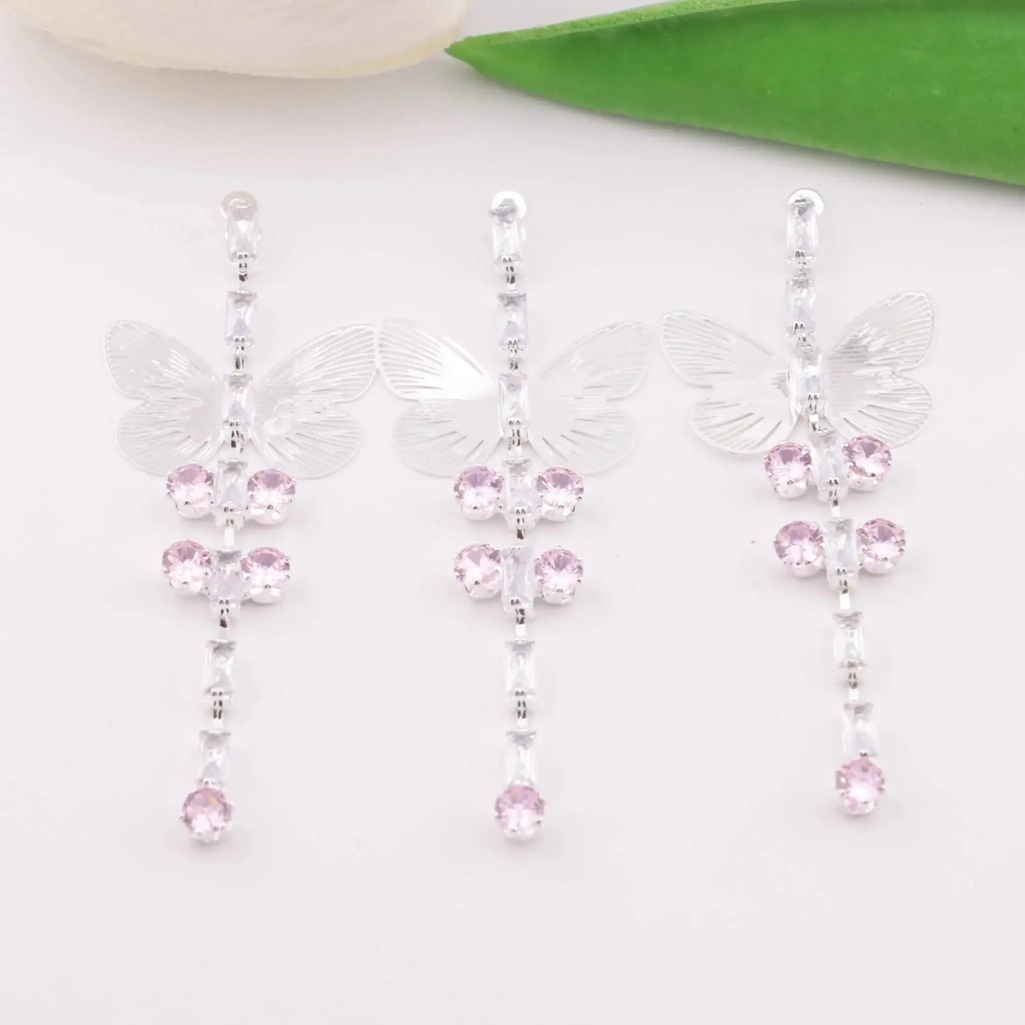 FS5874-Butterfly Cubic Zirconia Tassel Pendant -Zoe DIY Wholesale