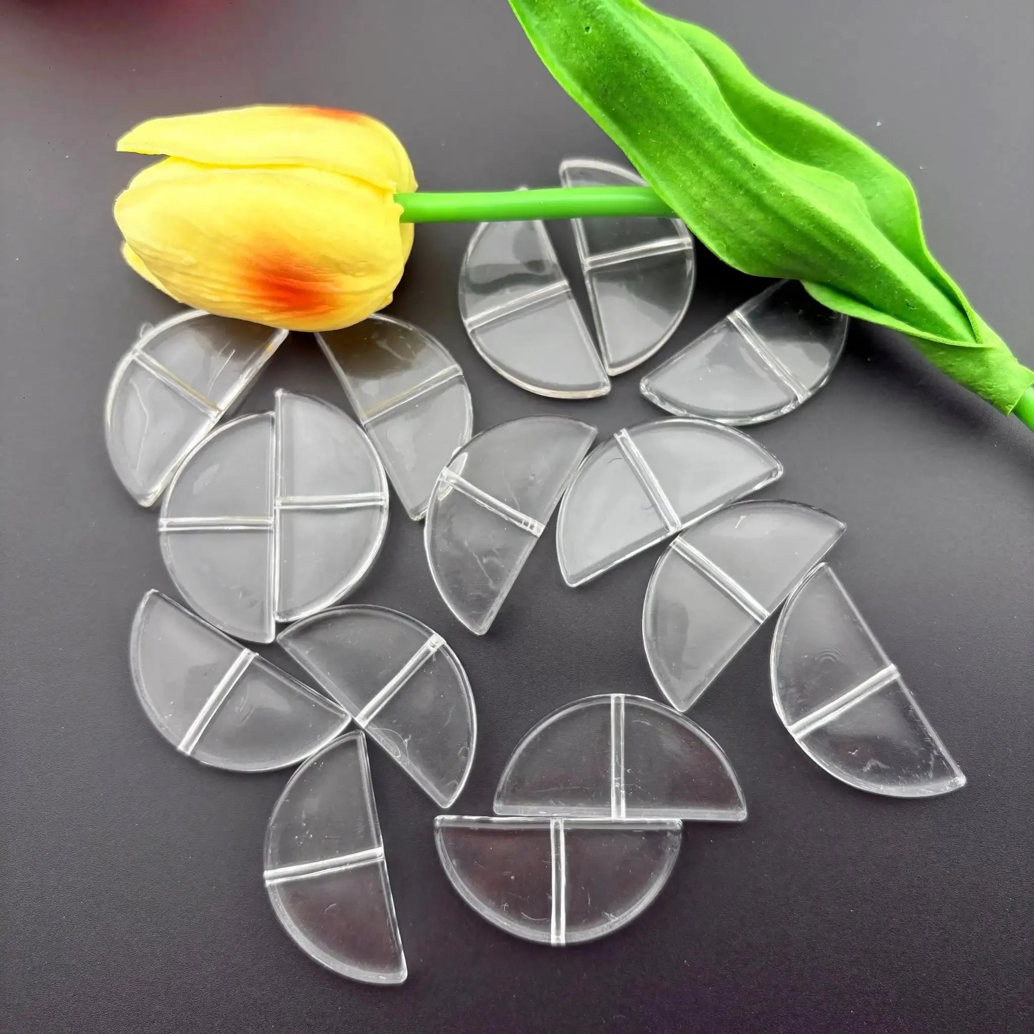 FS5887-19*38MM Half Round Plate Beads Pen Topper -Zoe DIY Wholesale