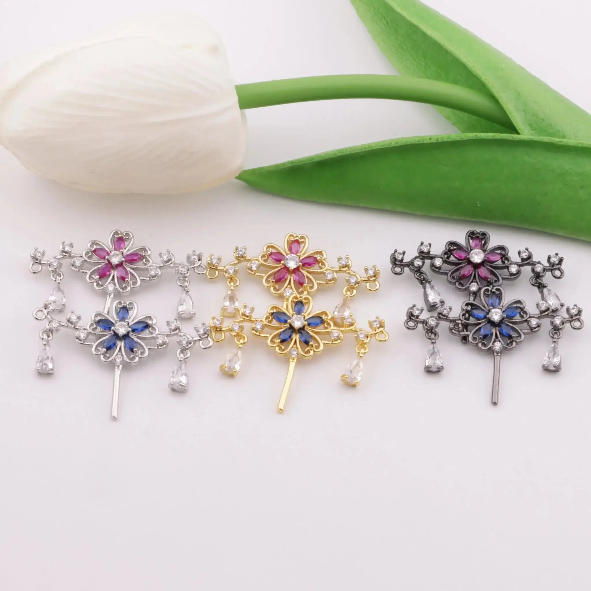 FS5913-Copper-Plated Cubic Zirconia Pendant -Zoe DIY Wholesale