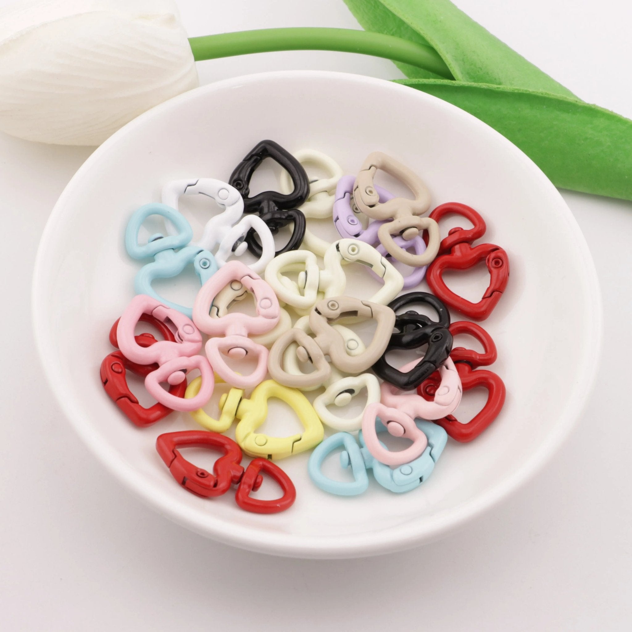 FS5928-26*16Mm Heart Key Chain Ring Baked Enamel Heart-Shaped Keychain -Zoe DIY Wholesale