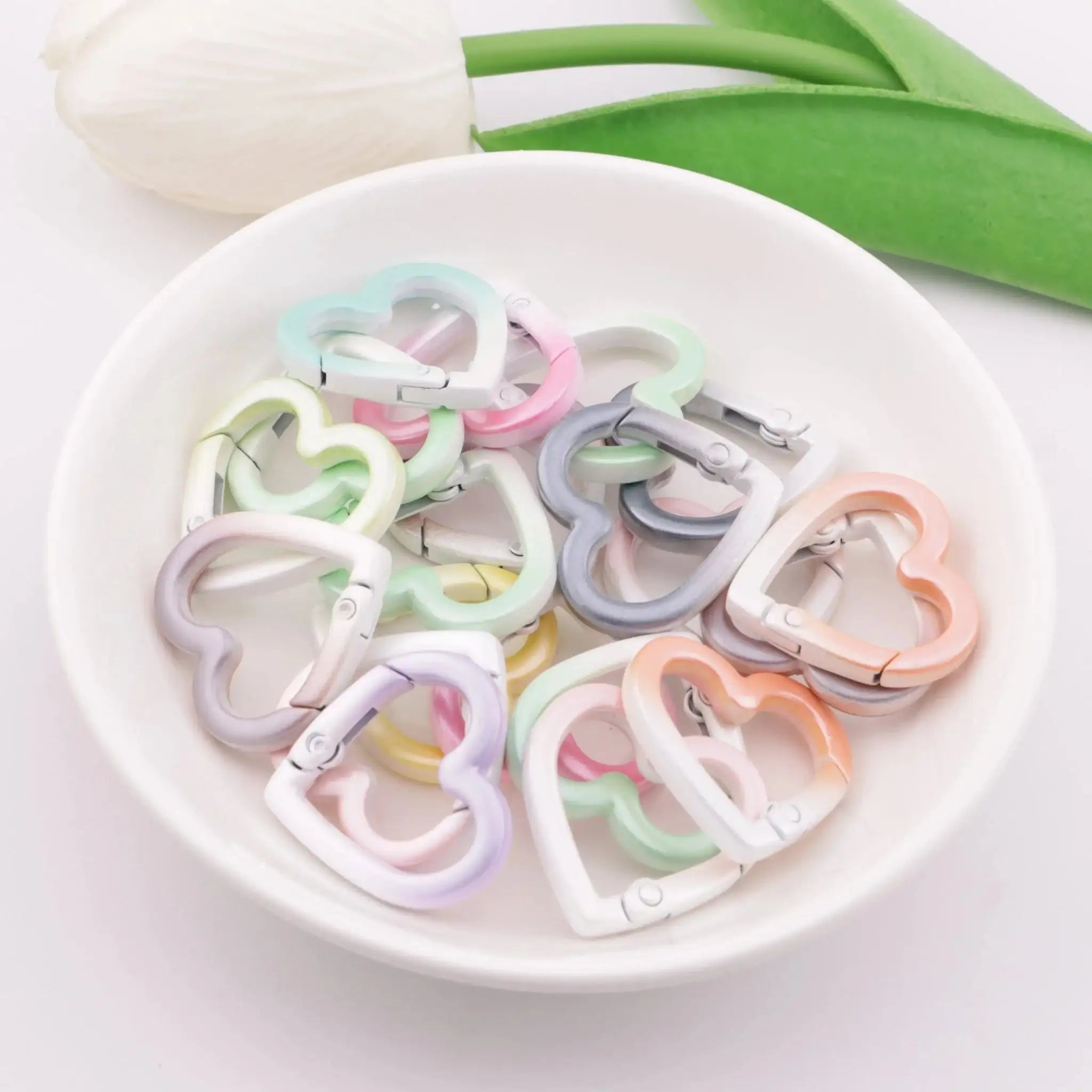 FS6052-25*25mm Metal Gradient Heart Keychain -Zoe DIY Wholesale
