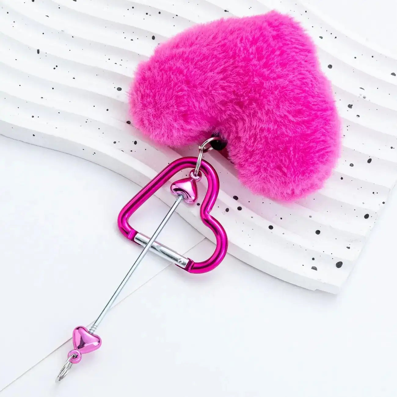 FS6070-16*4.5cm Heart Plush Mountaineering Keychain -Zoe DIY Wholesale