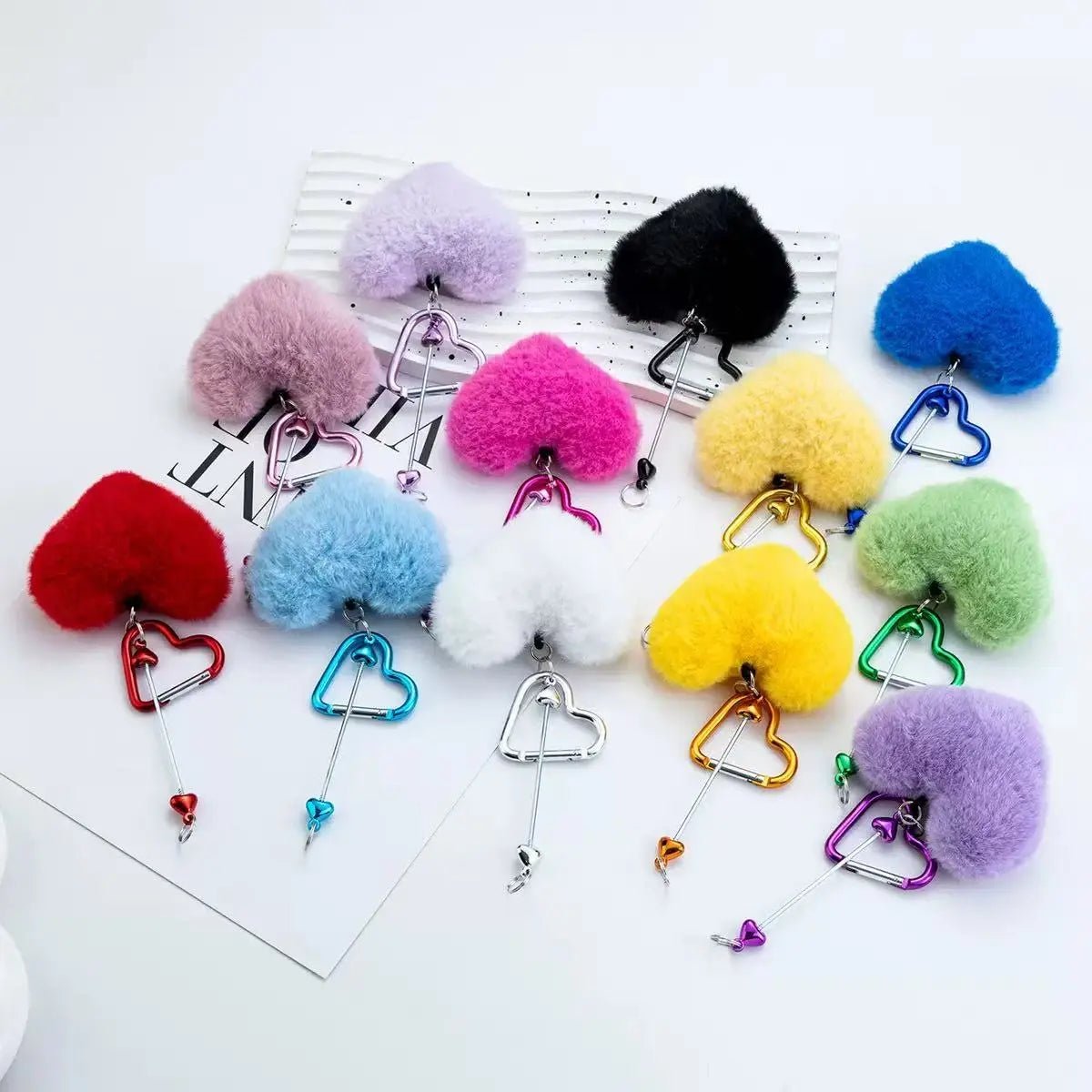 FS6070-16*4.5cm Heart Plush Mountaineering Keychain -Zoe DIY Wholesale