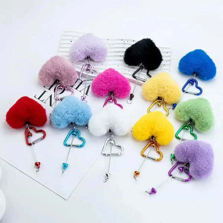 FS6070-16*4.5cm Heart Plush Mountaineering Keychain -Zoe DIY Wholesale