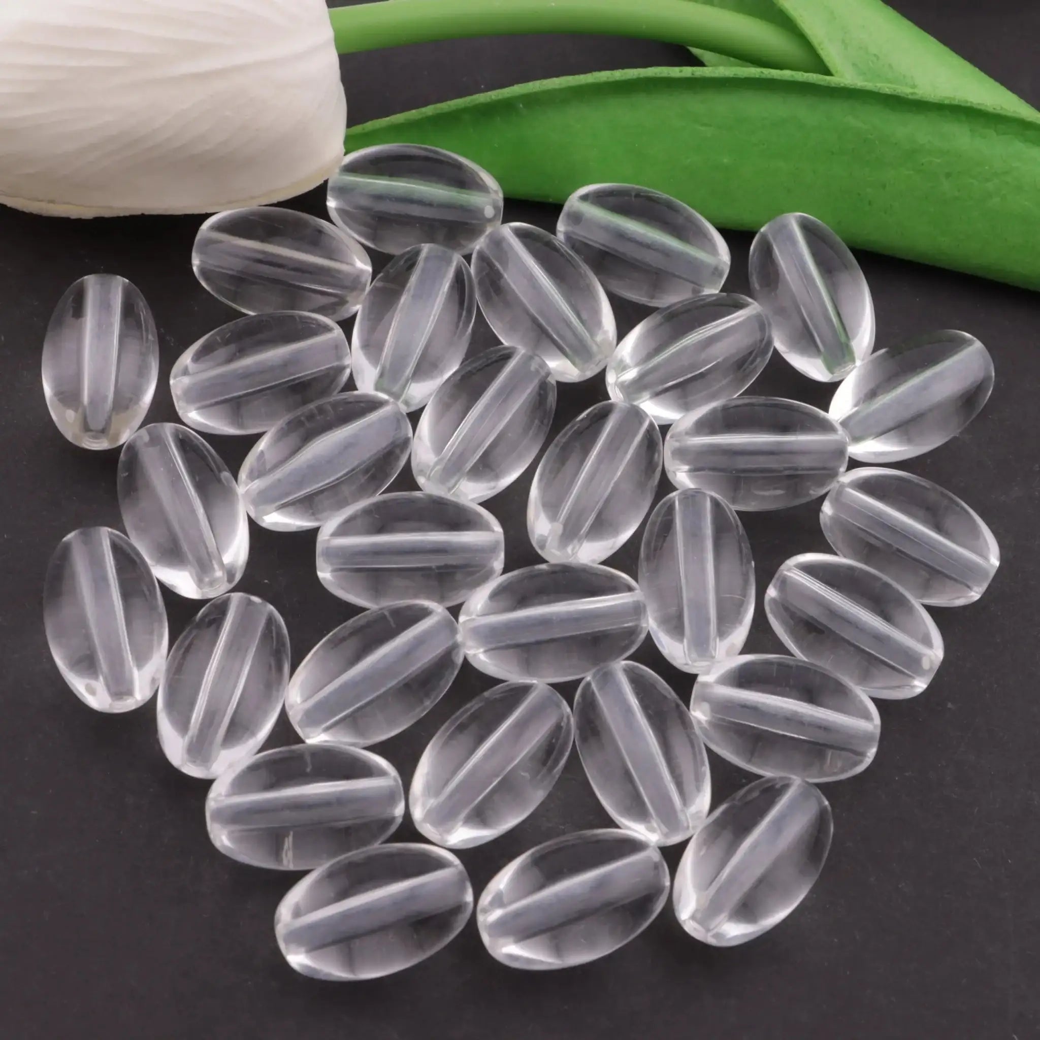 FS6123-18.5*12mm Elliptical Clear Based Beads Fit For Pen -Zoe DIY Wholesale
