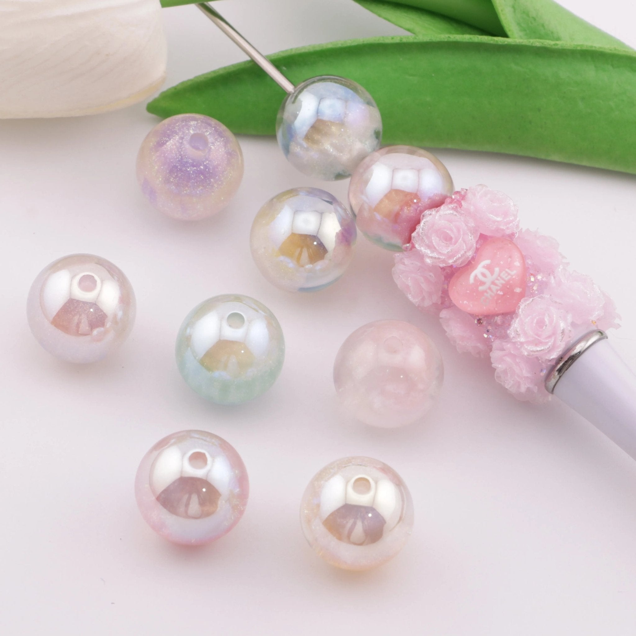 FS6124-Random Mixed Color UV Coating Color Changing Glowing Resin Beads -Zoe DIY Wholesale