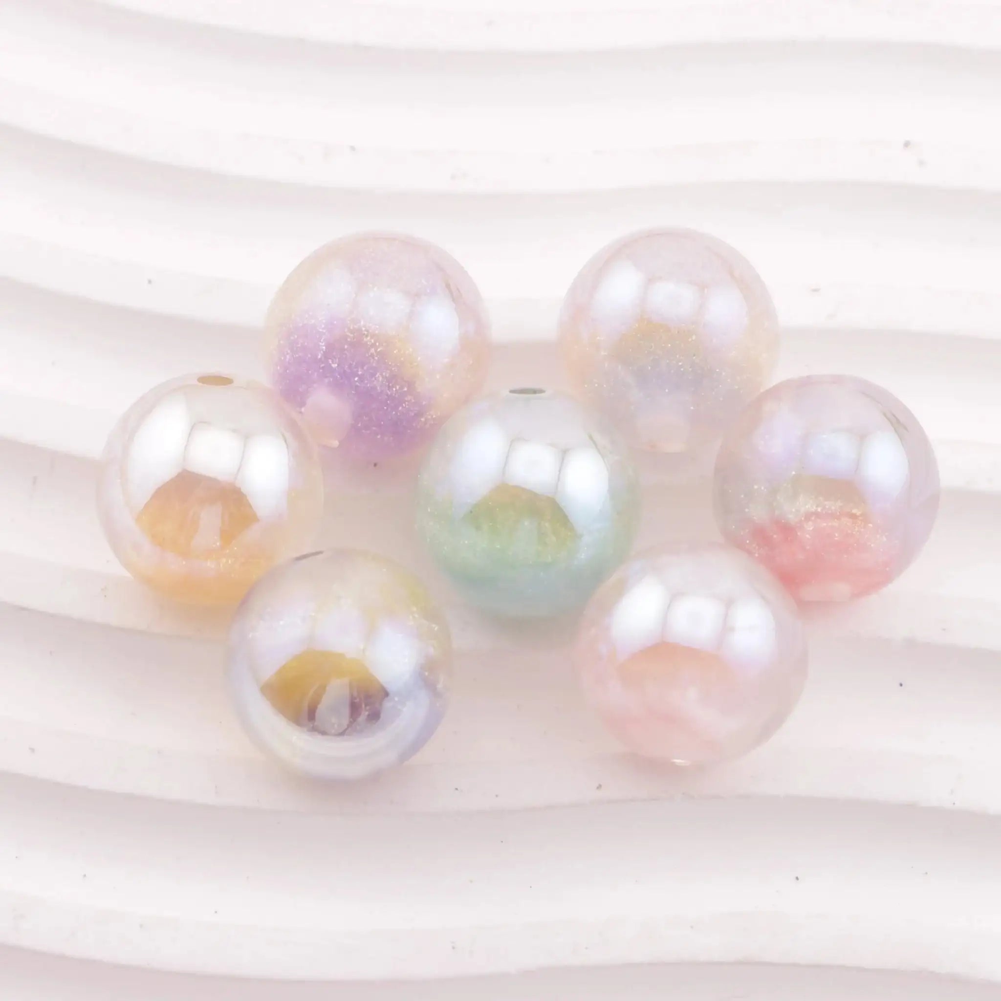 FS6124-Random Mixed Color UV Coating Color Changing Glowing Resin Beads -Zoe DIY Wholesale