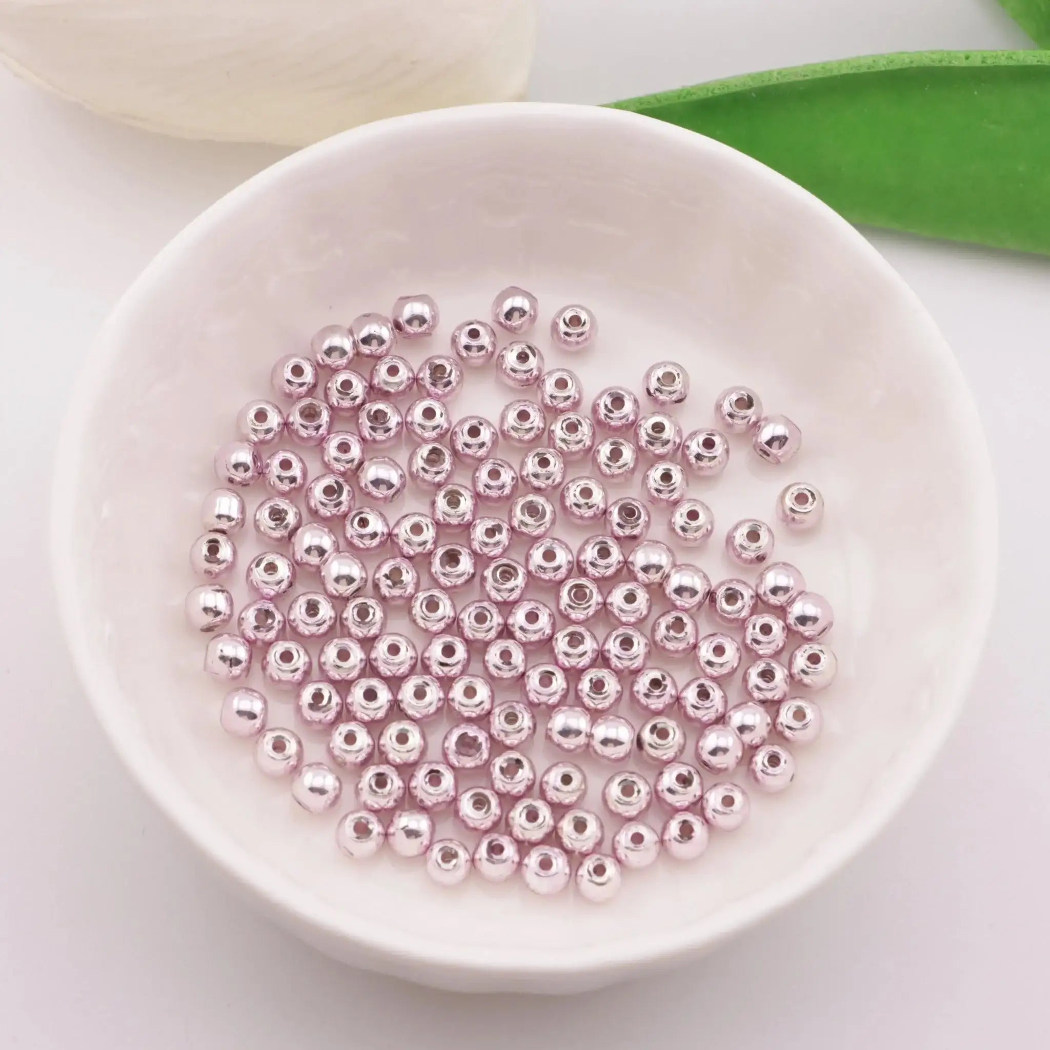 FS6125-3.5mm Glass Beads Color-Plated High-Brightness Glass Beads (About 100PCS/Strand) -Zoe DIY Wholesale