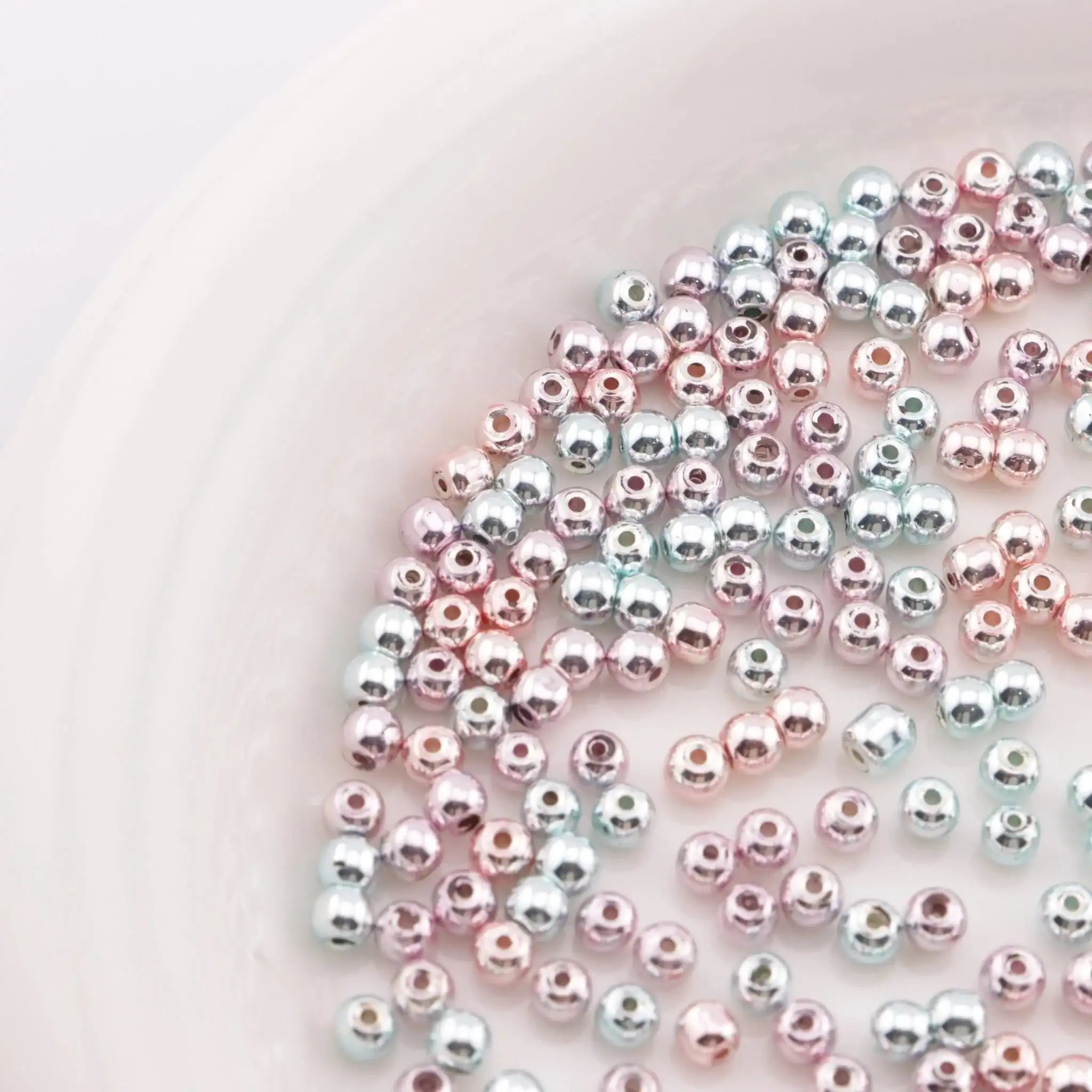 FS6125-3.5mm Glass Beads Color-Plated High-Brightness Glass Beads (About 100PCS/Strand) -Zoe DIY Wholesale