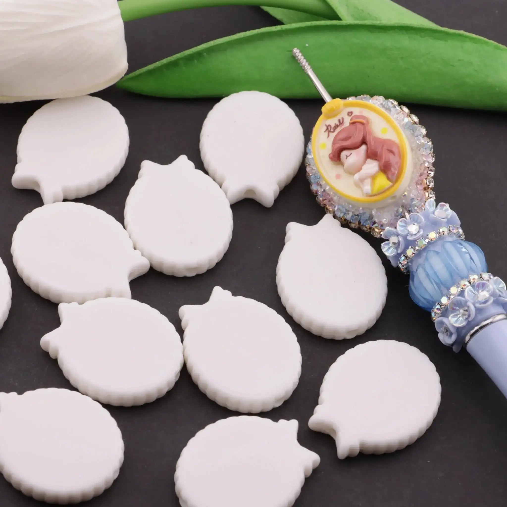 FS6156-24×30mm Ellipse Bows Based Beads -Zoe DIY Wholesale