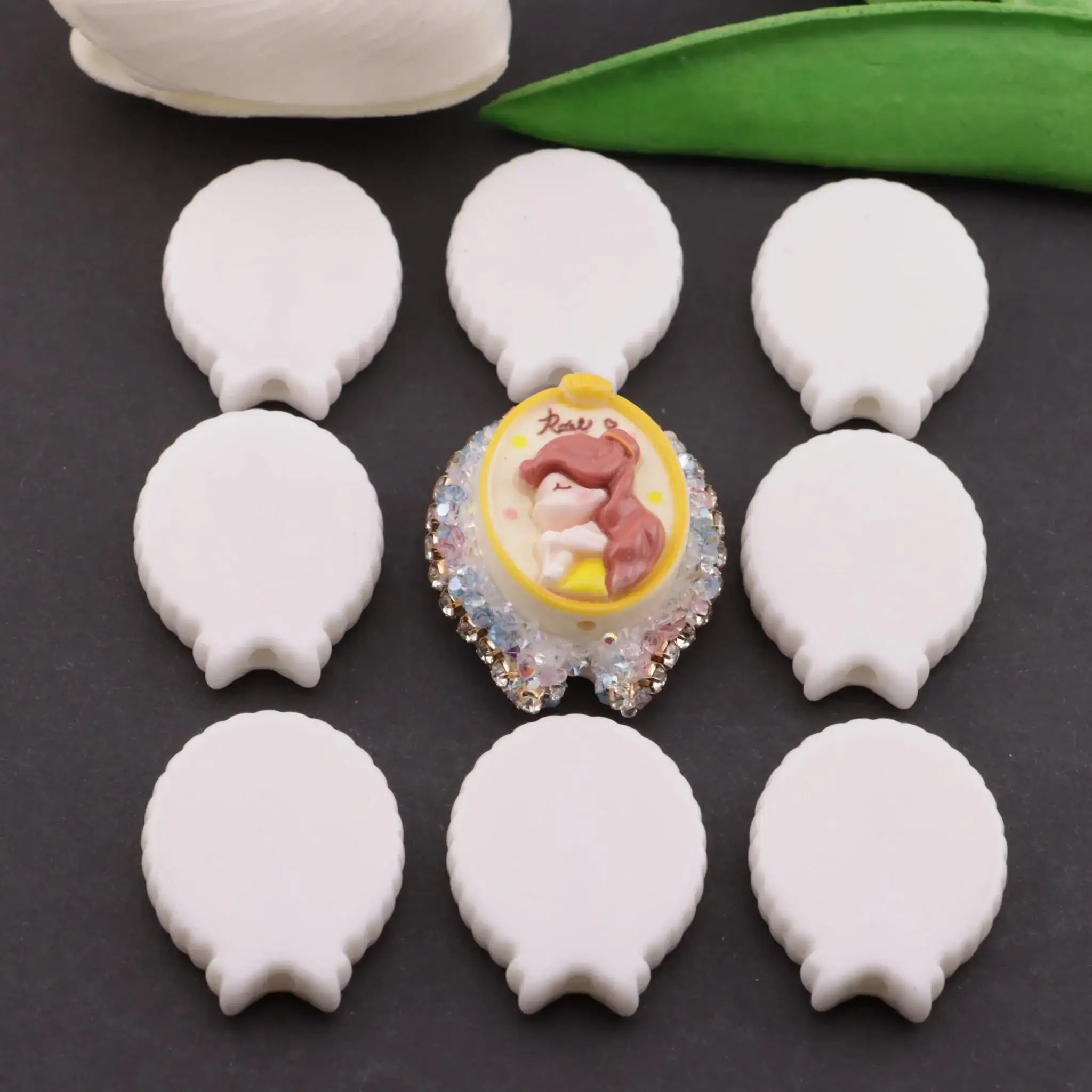 FS6156-24×30mm Ellipse Bows Based Beads -Zoe DIY Wholesale
