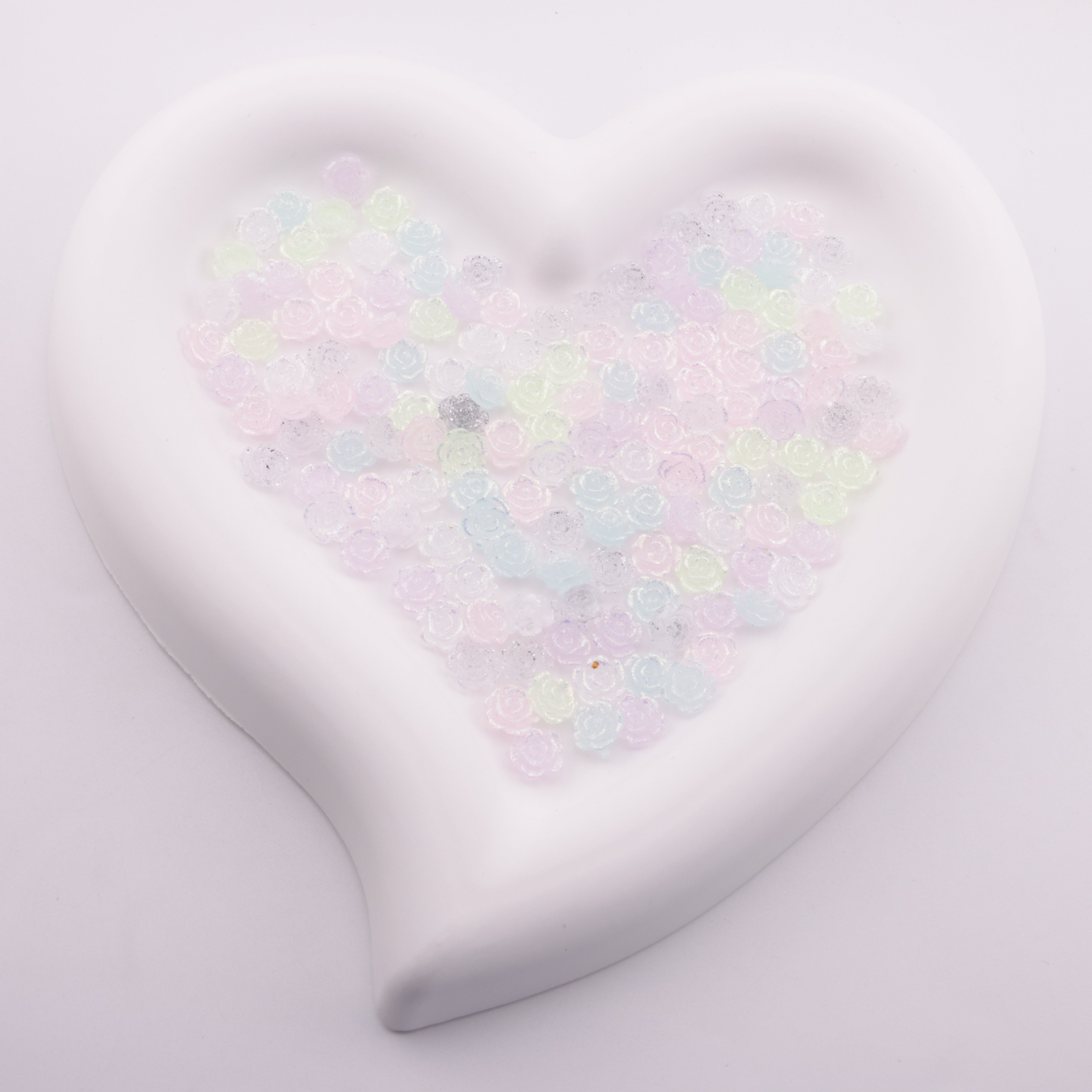 FS6173- 8mm Rose Charms Glitter Translucent Rose Patches Zoe's DIY Shop