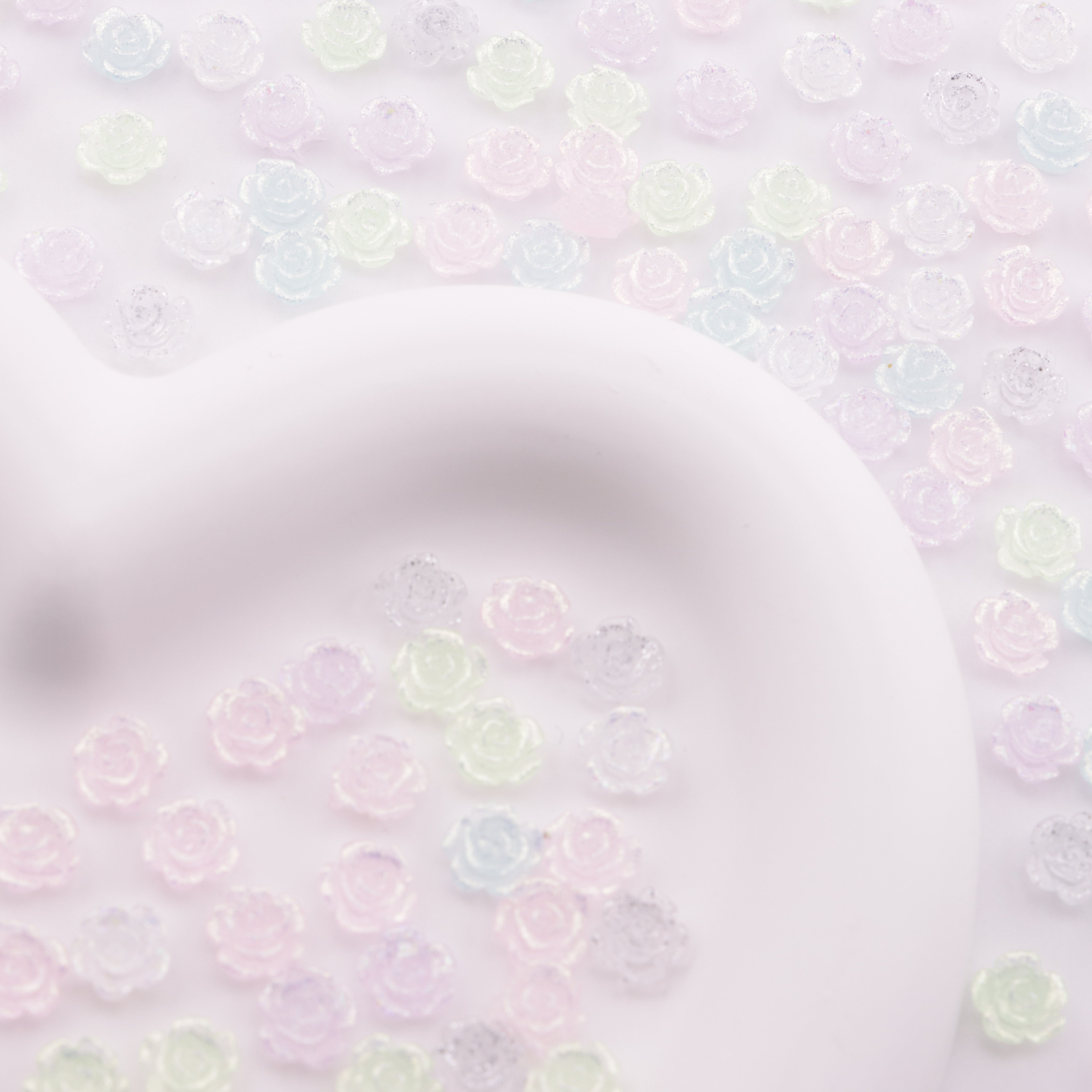 FS6173- 8mm Rose Charms Glitter Translucent Rose Patches Zoe's DIY Shop