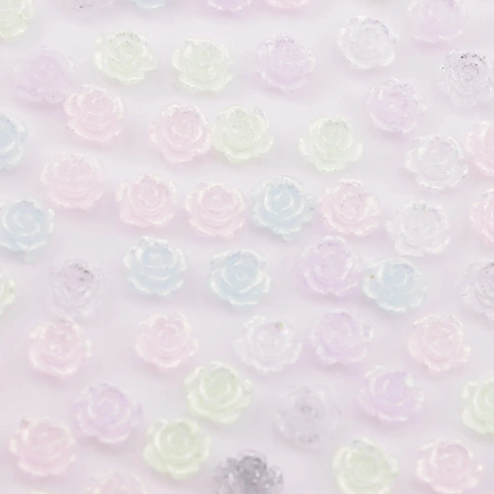 FS6173-8mm Rose Charms Glitter Translucent Rose Patches -Zoe DIY Wholesale