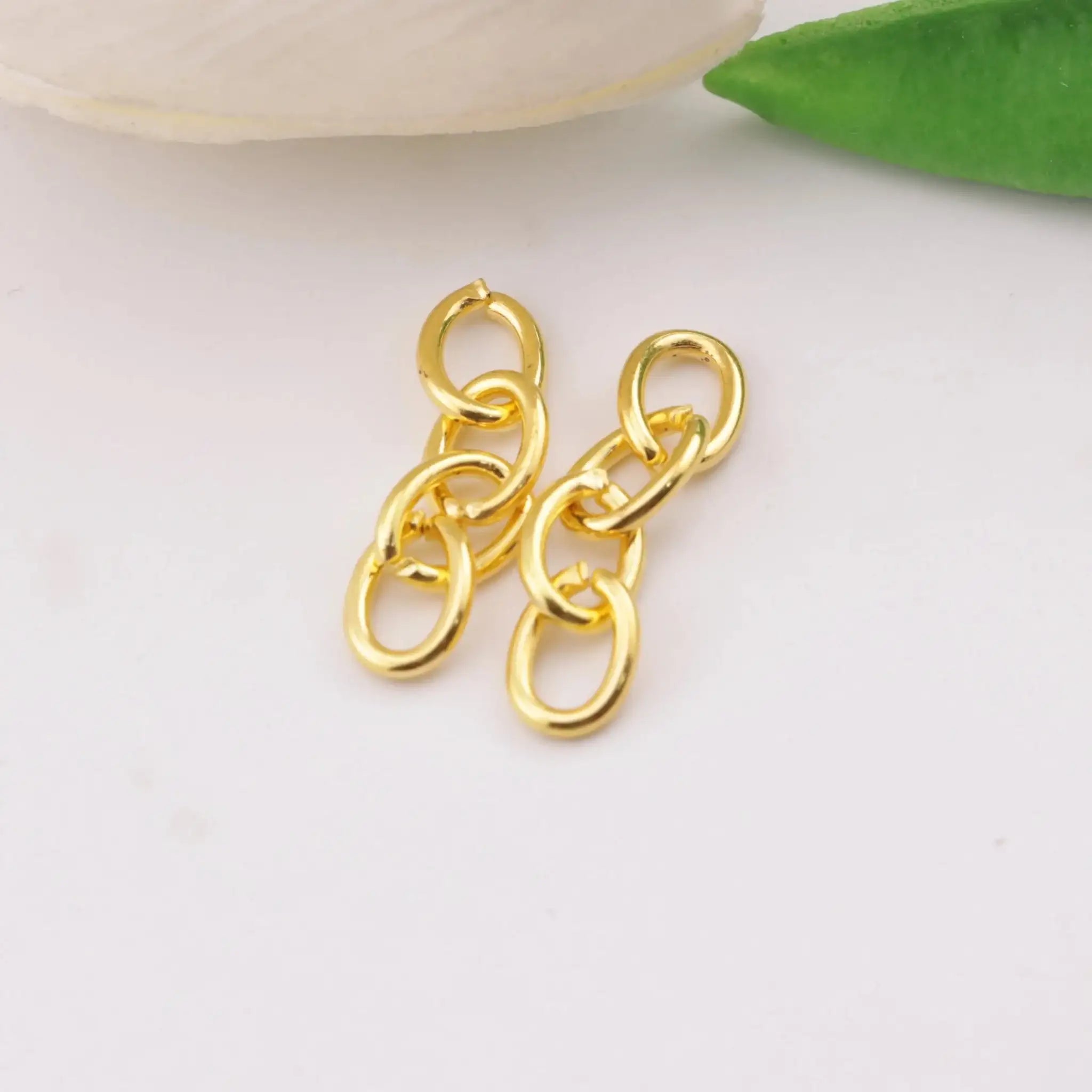FS6177-6.5×28mm 4 Section Chain Gold And Silver 4-Section Chain -Zoe DIY Wholesale