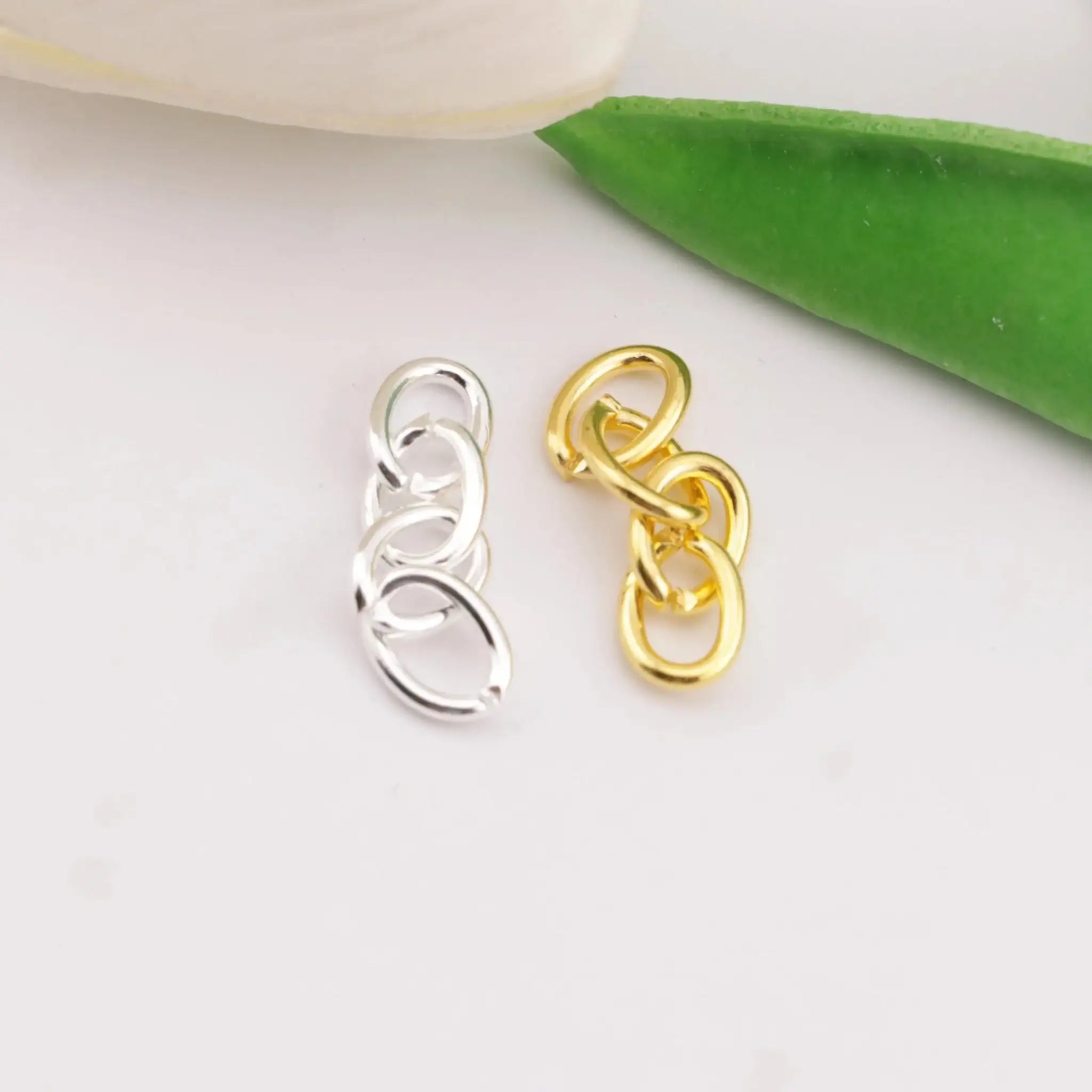 FS6177-6.5×28mm 4 Section Chain Gold And Silver 4-Section Chain -Zoe DIY Wholesale