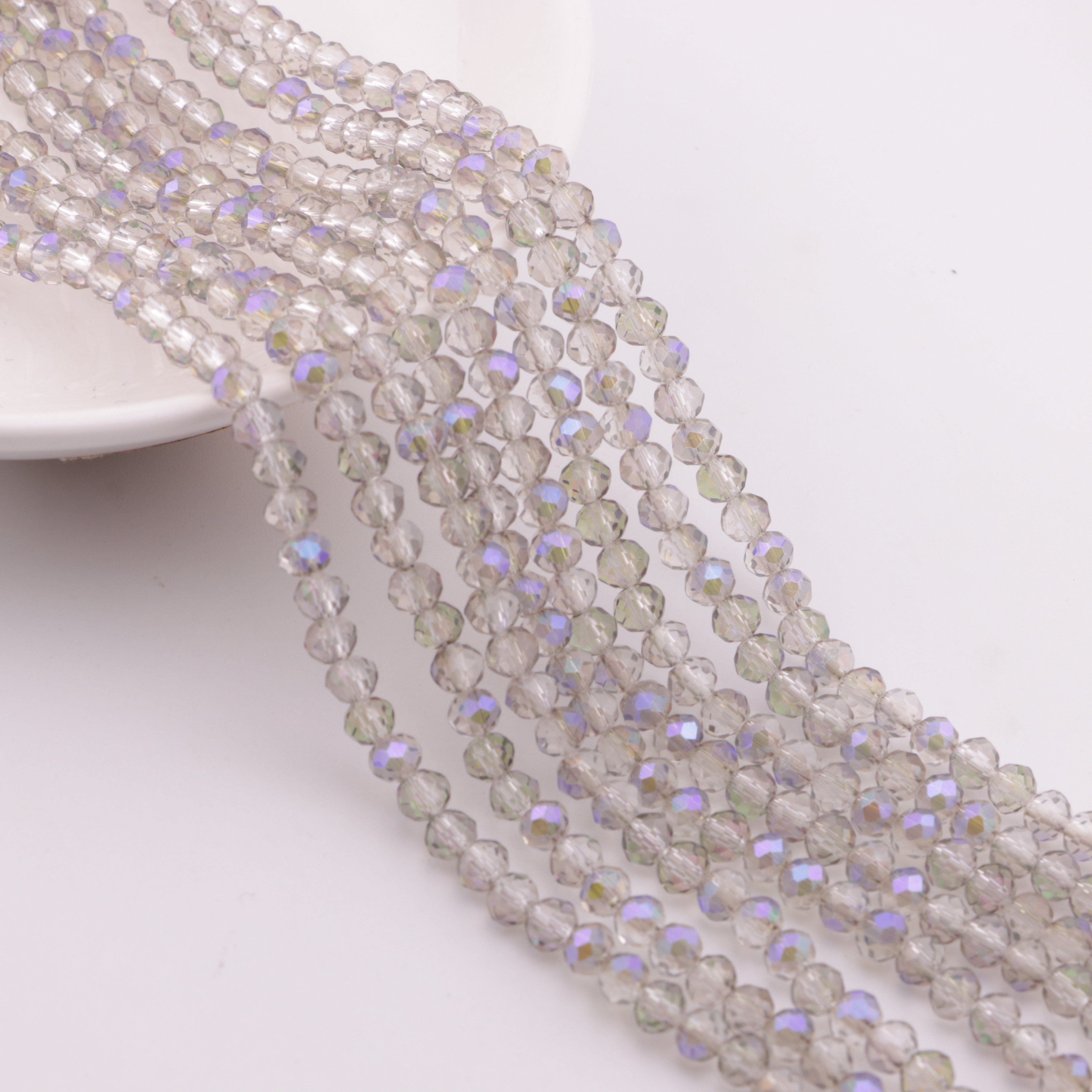 FS6191- 4mm Uv Purple Glass Beads Colorful Purple Faceted Glass Beads Zoe's DIY Shop