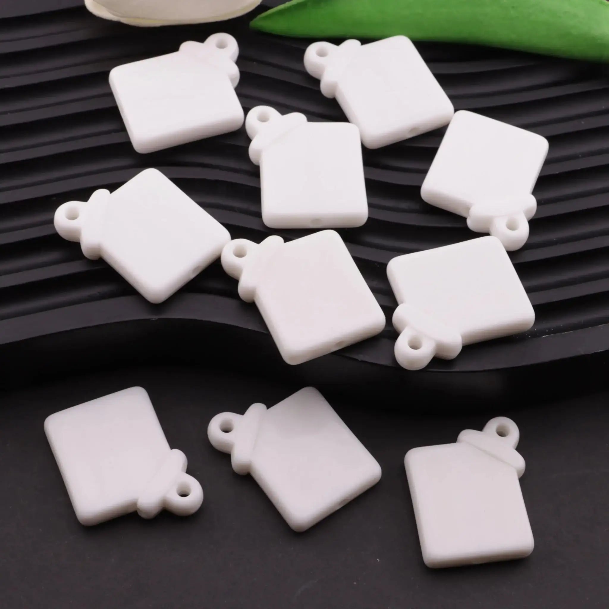 FS6219-25×28Mm Rectangular Based Bead With Hanging Hole -Zoe DIY Wholesale