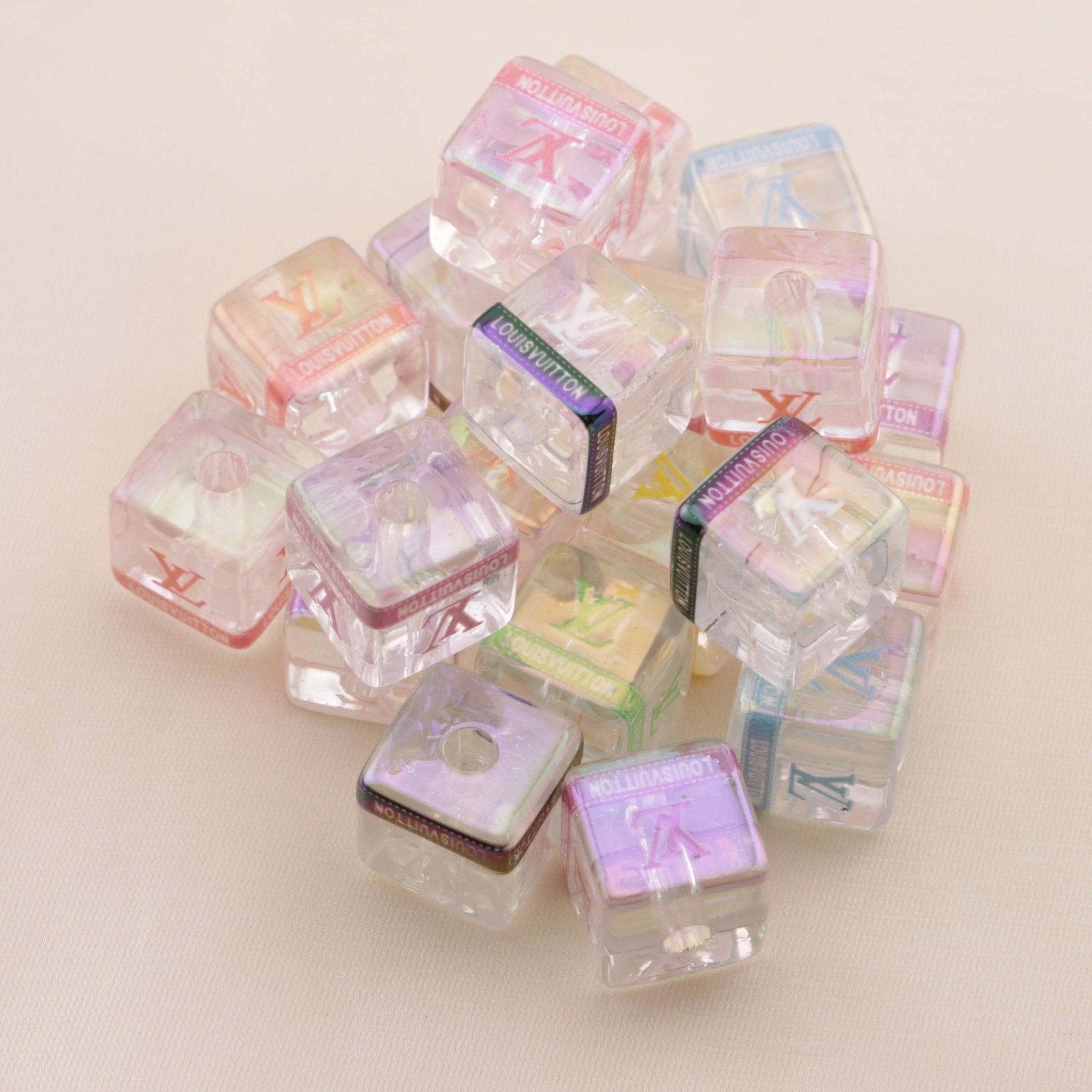 FS6258-16mm Clear LV Square Beads -Zoe DIY Wholesale