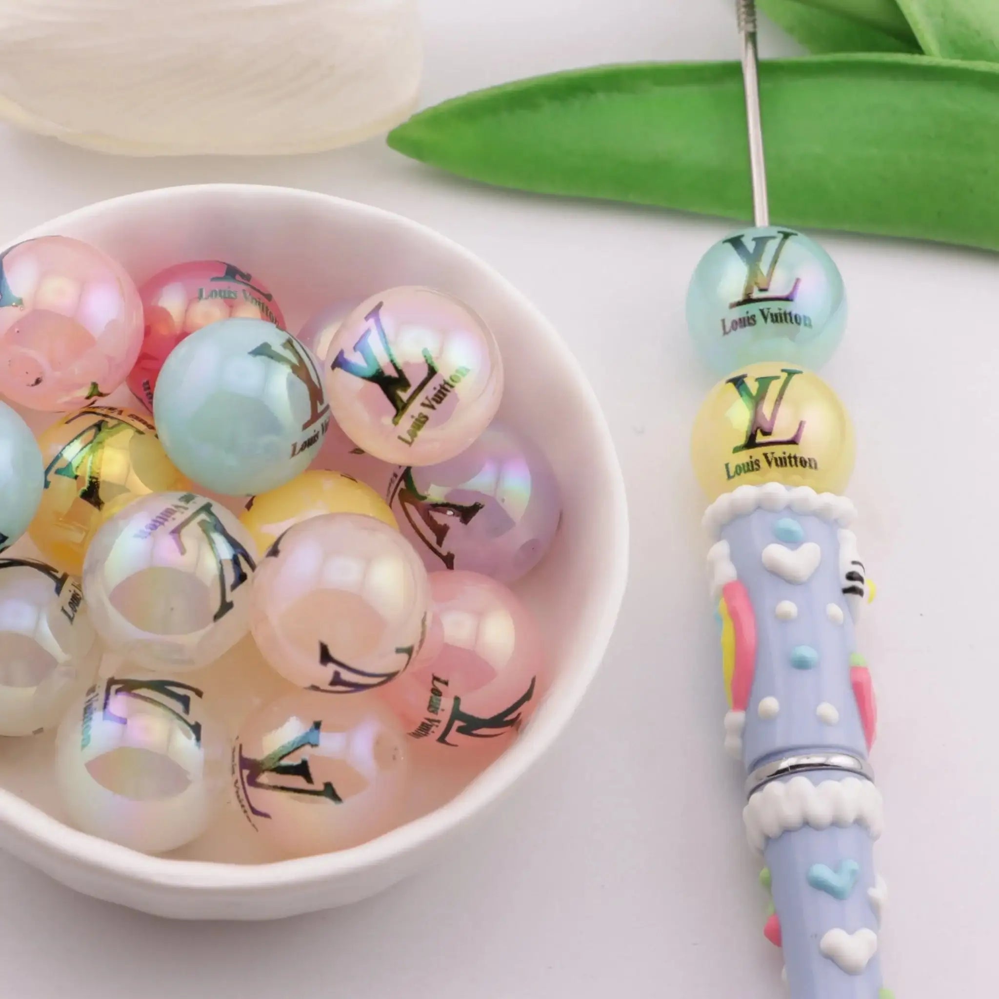 FS6270-16mm UV Coating Jelly-Color Printed Acrylic Beads for Pens Loose Charms for Keychain Making Colorful Bead for Jewelry Bracelet Making DIY Projects -Zoe DIY Wholesale