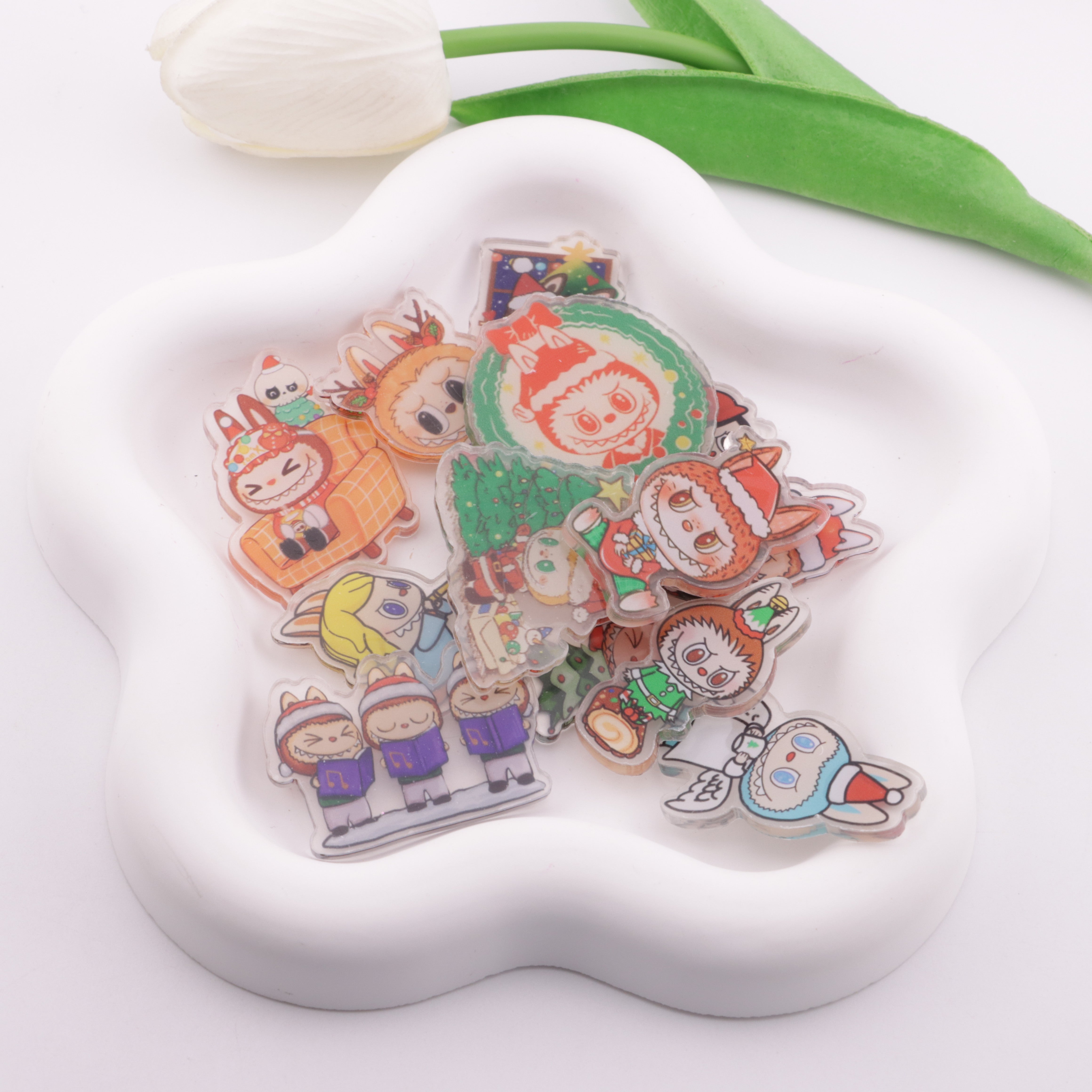 FS6280- About 4-5 Cm Labubu Christmas Acrylic Patch Zoe's DIY Shop