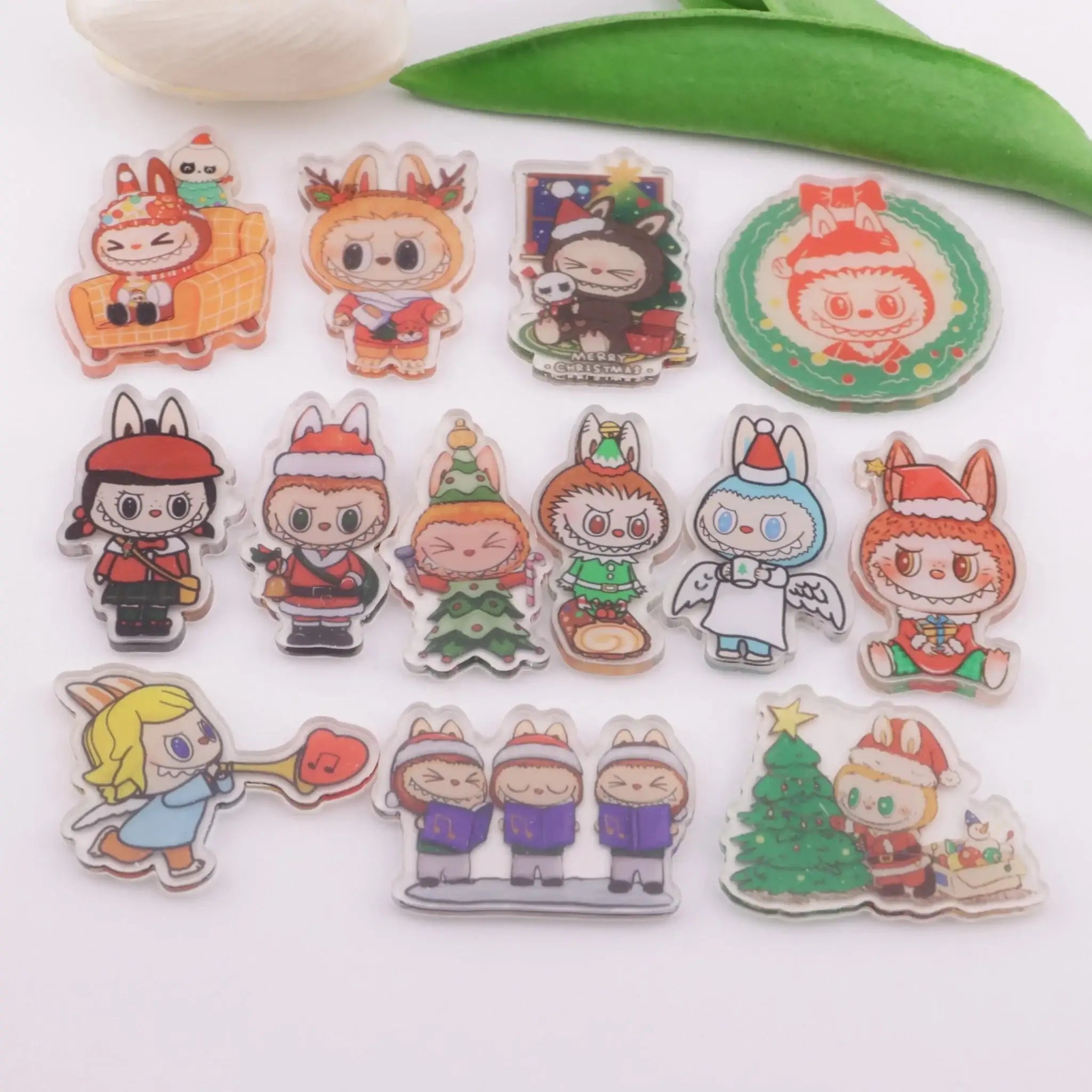 FS6280-About 4-5 Cm Labubu Christmas Acrylic Patch -Zoe DIY Wholesale