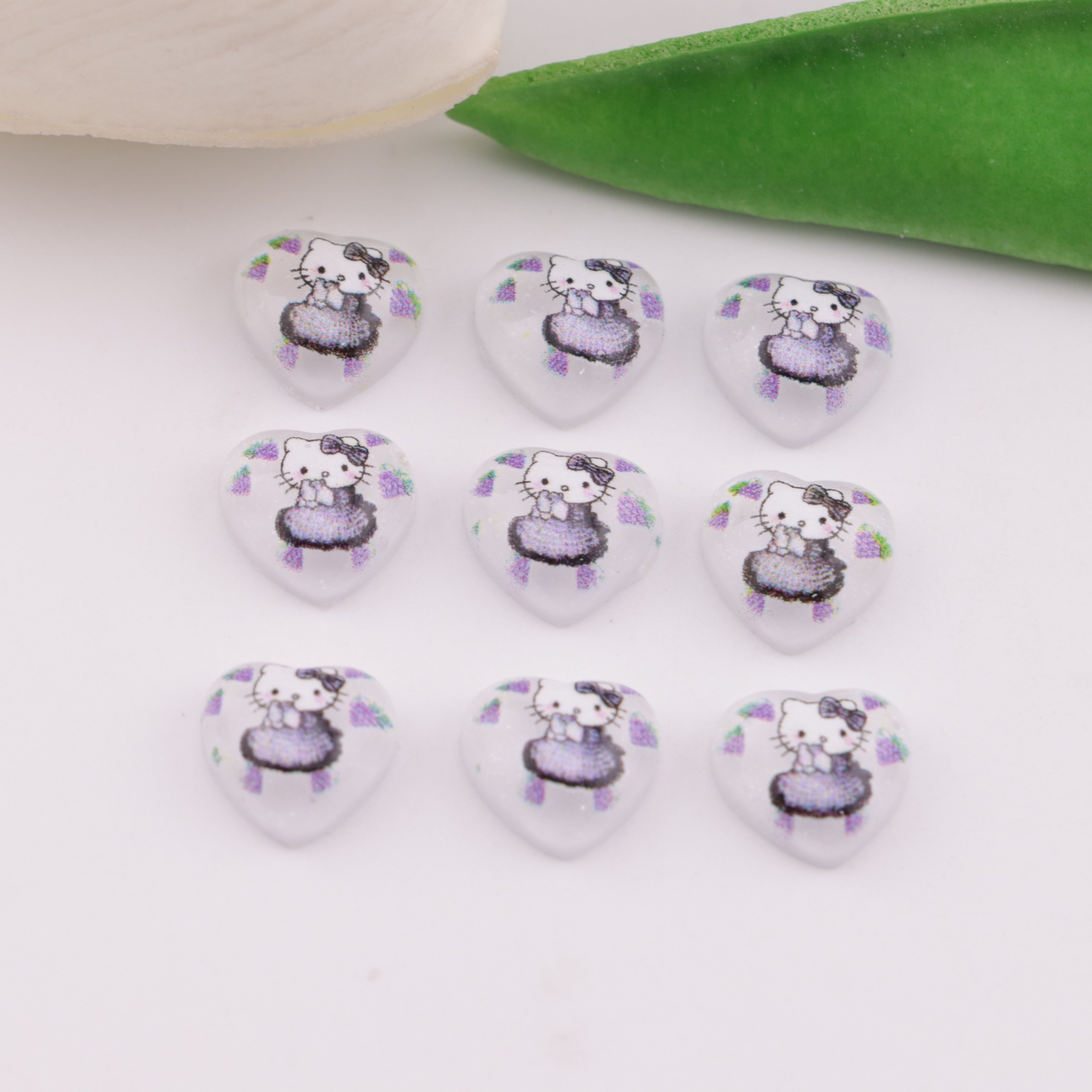 FS6285- 10mm Hk Heart Charms Heart-Shaped Kitty Patches Zoe's DIY Shop