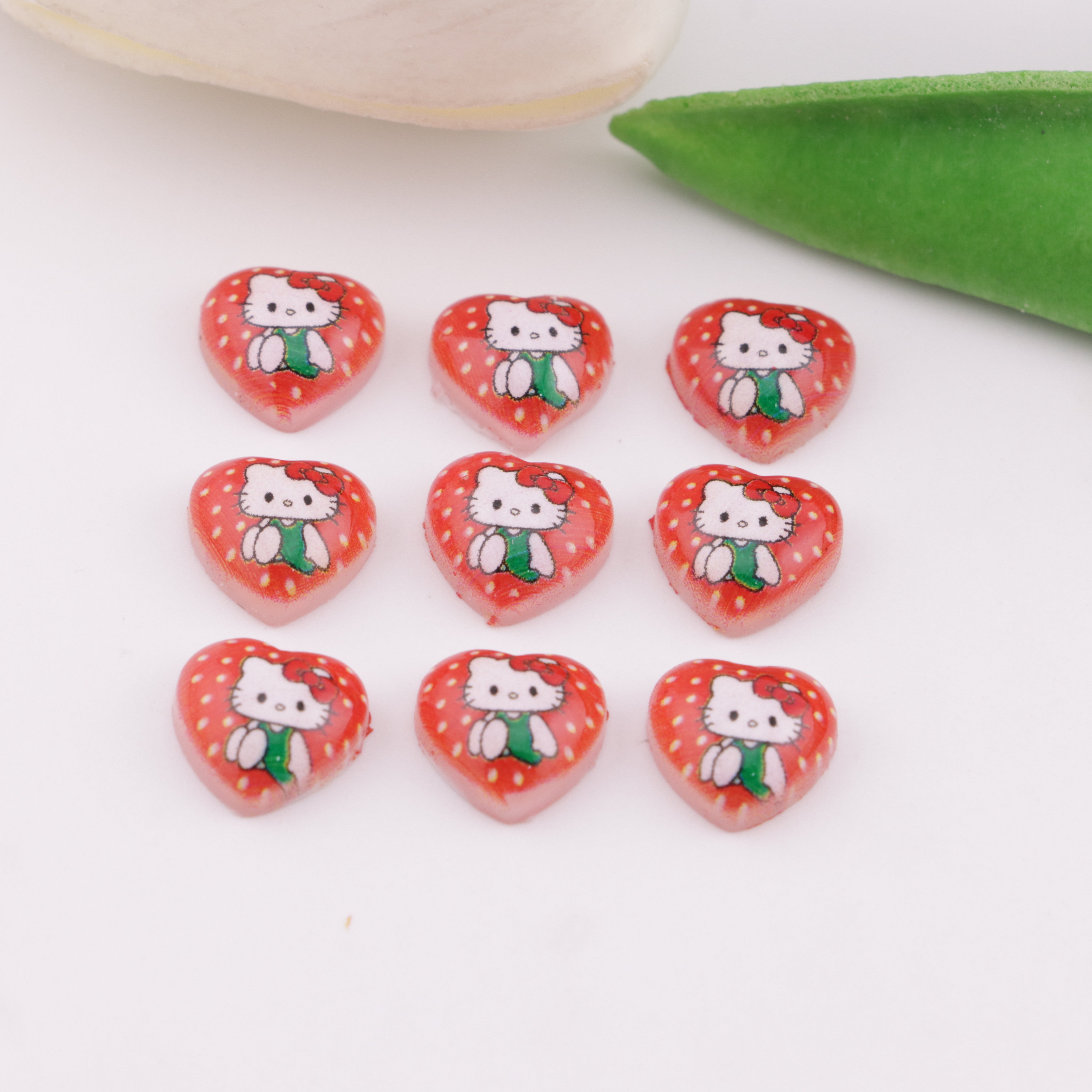 FS6285- 10mm Hk Heart Charms Heart-Shaped Kitty Patches Zoe's DIY Shop