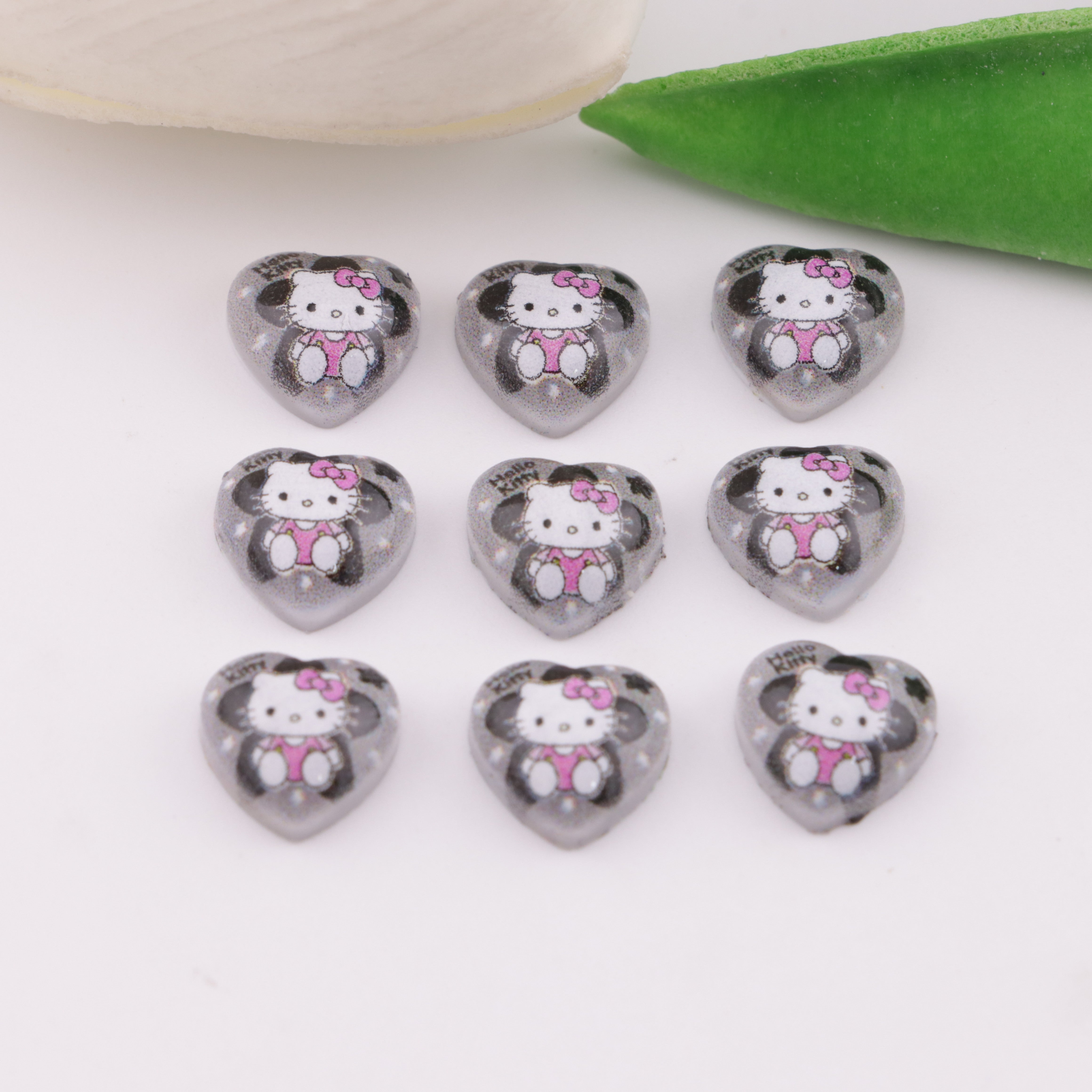 FS6285- 10mm Hk Heart Charms Heart-Shaped Kitty Patches Zoe's DIY Shop