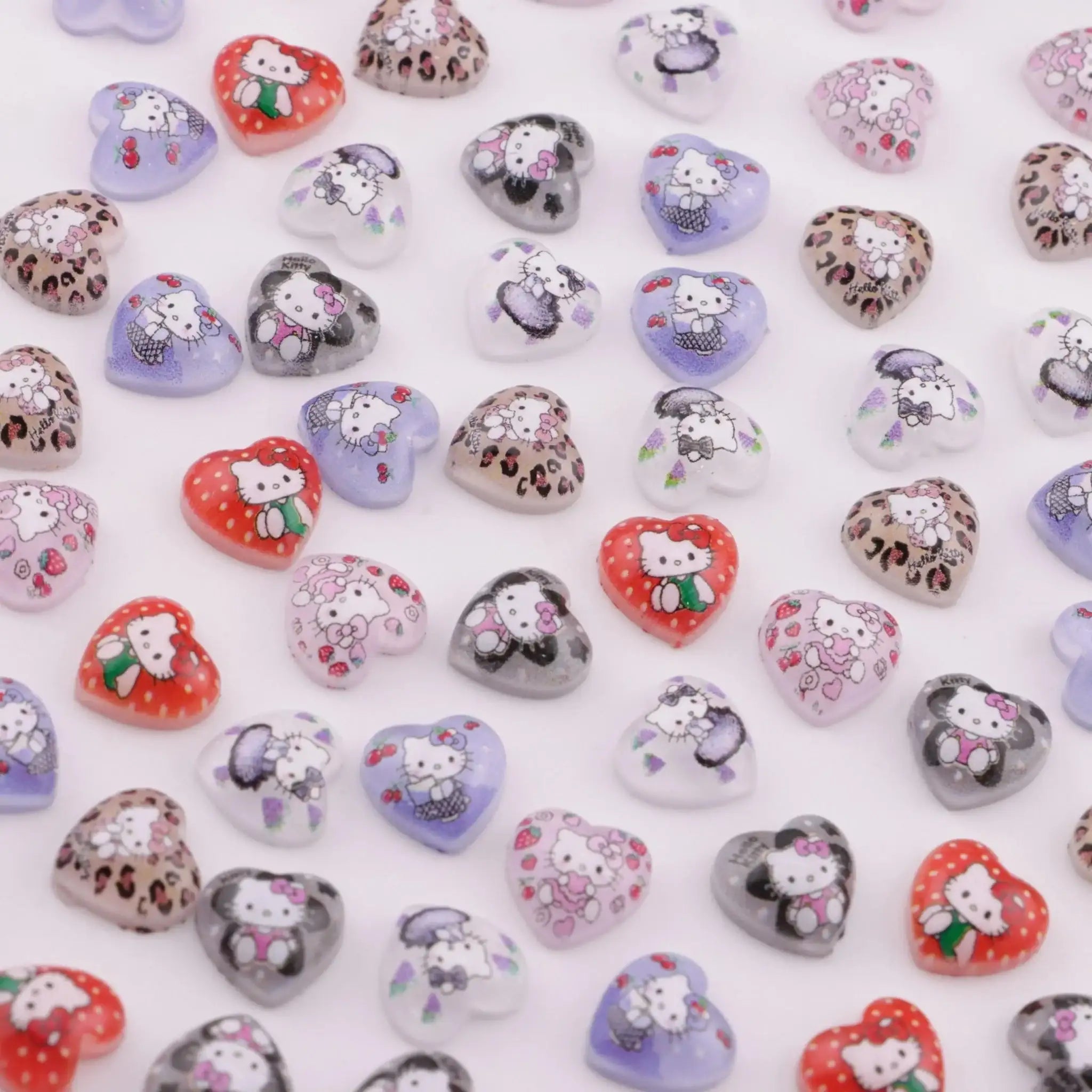 FS6285-10mm Hk Heart Charms Heart-Shaped Kitty Patches -Zoe DIY Wholesale
