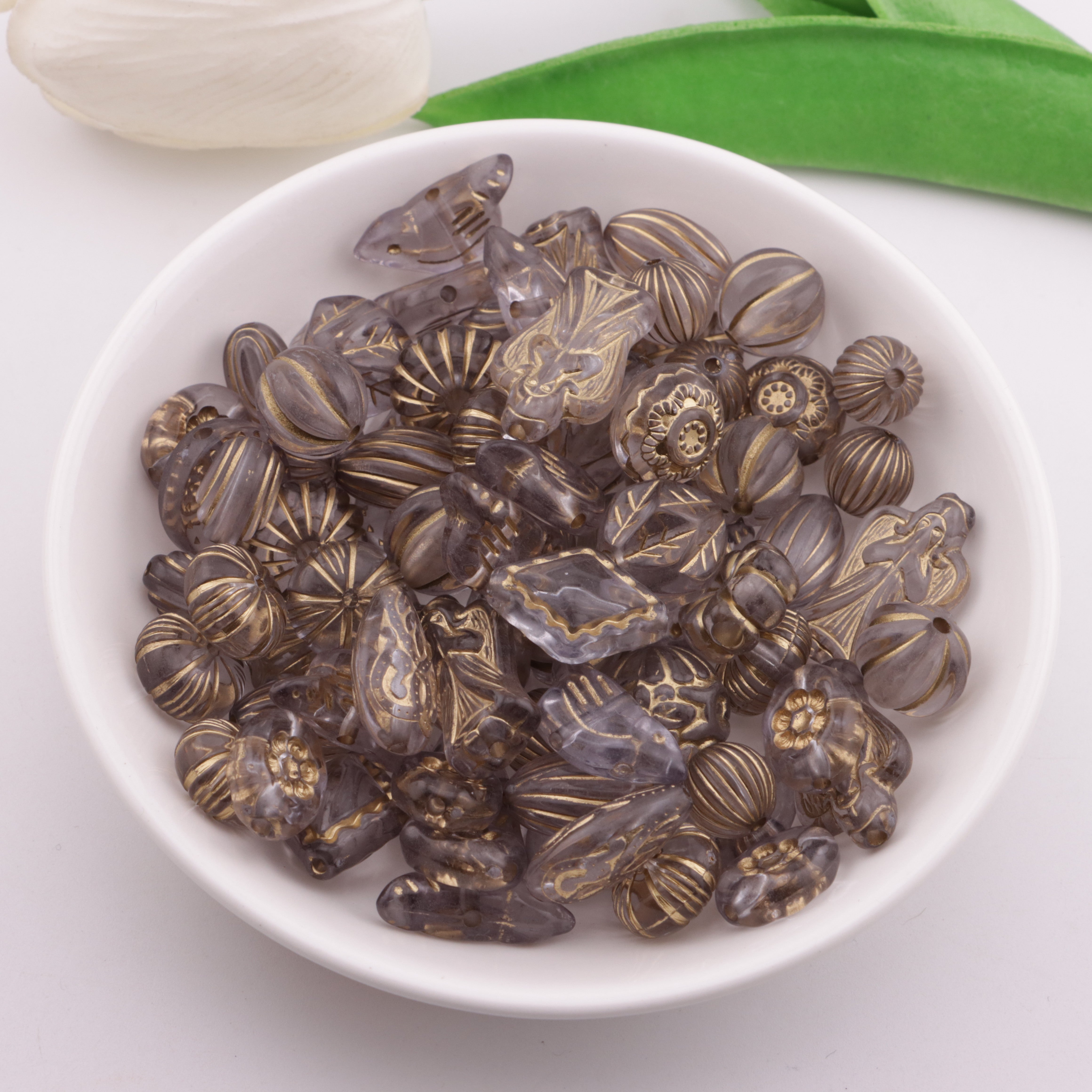 FS6297- Mixed Style Gold Line Beads Zoe's DIY Shop