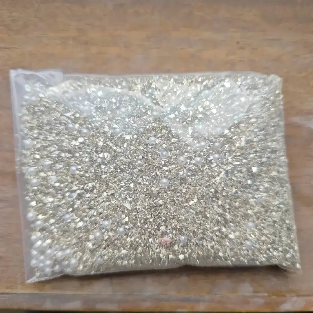 FS6298-UV Color Glass Sand + Pearl Mixed: Colored Plated Glass Sand + Pearl Mixed Style -Zoe DIY Wholesale