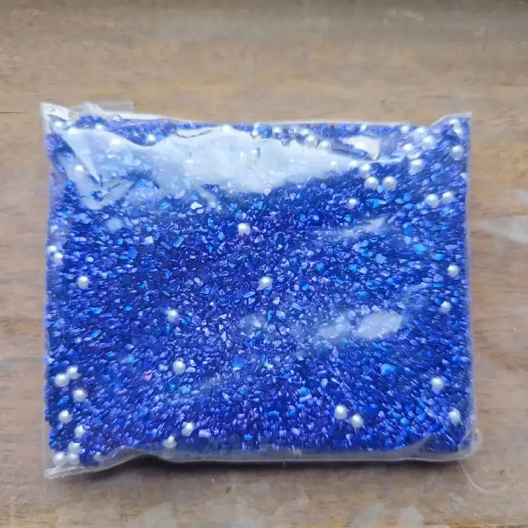 FS6298-UV Color Glass Sand + Pearl Mixed: Colored Plated Glass Sand + Pearl Mixed Style -Zoe DIY Wholesale